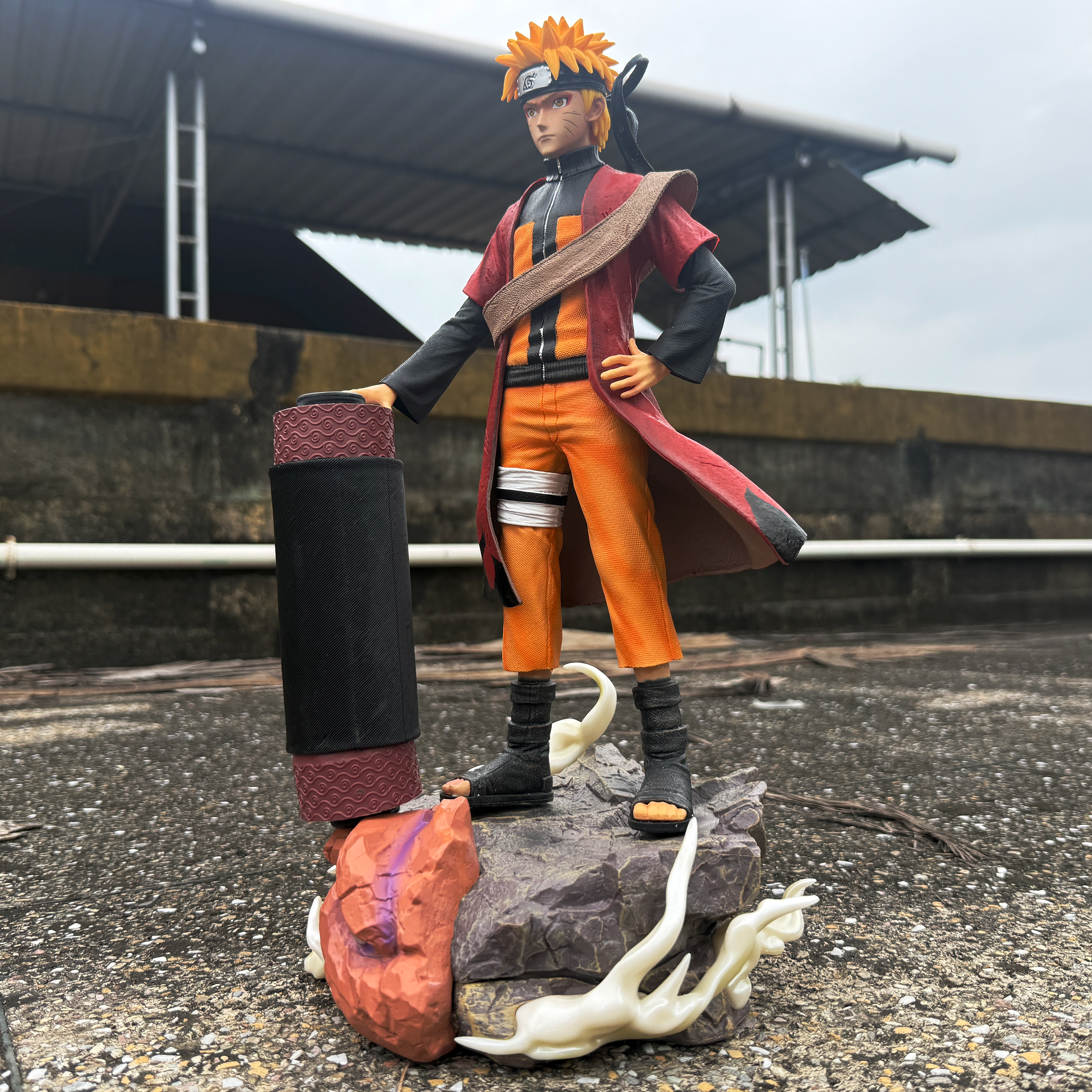 Naruto Uzumaki Sage Mode with Gamabunta Toad Base PVC Action figure [42.5 cm] || NARUTO