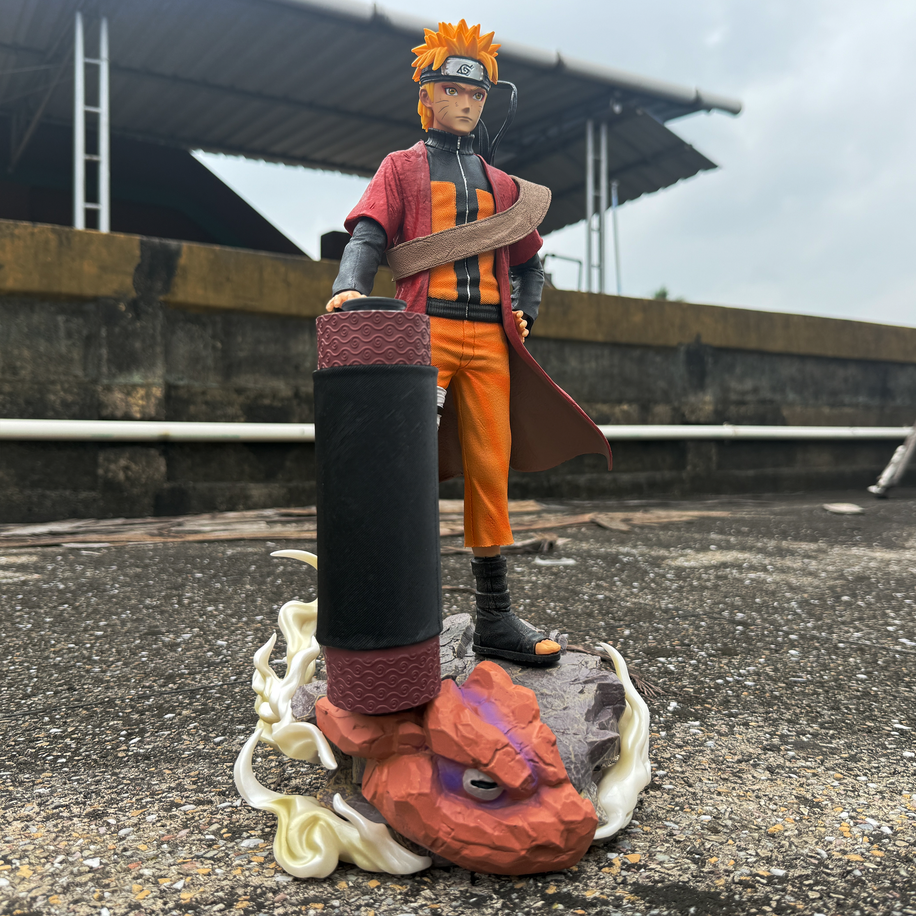 Naruto Uzumaki Sage Mode with Gamabunta Toad Base PVC Action figure [42.5 cm] || NARUTO