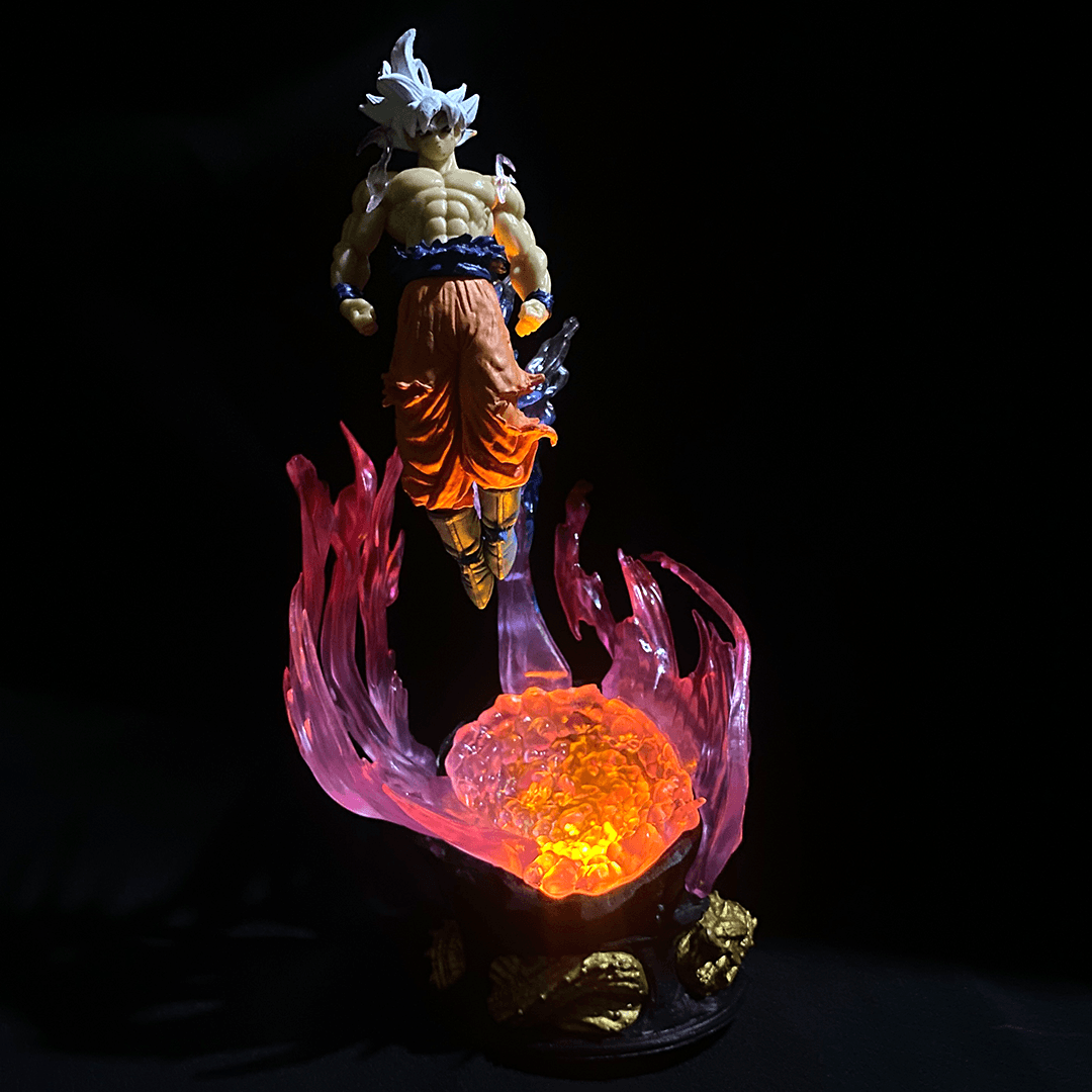 Son Goku Ultra Instinct Super Saiyan Dragon Ball With Led Light Base (Replaceable Cell) PVC Action figure [24.5 cm] || DRAGON BALL Z