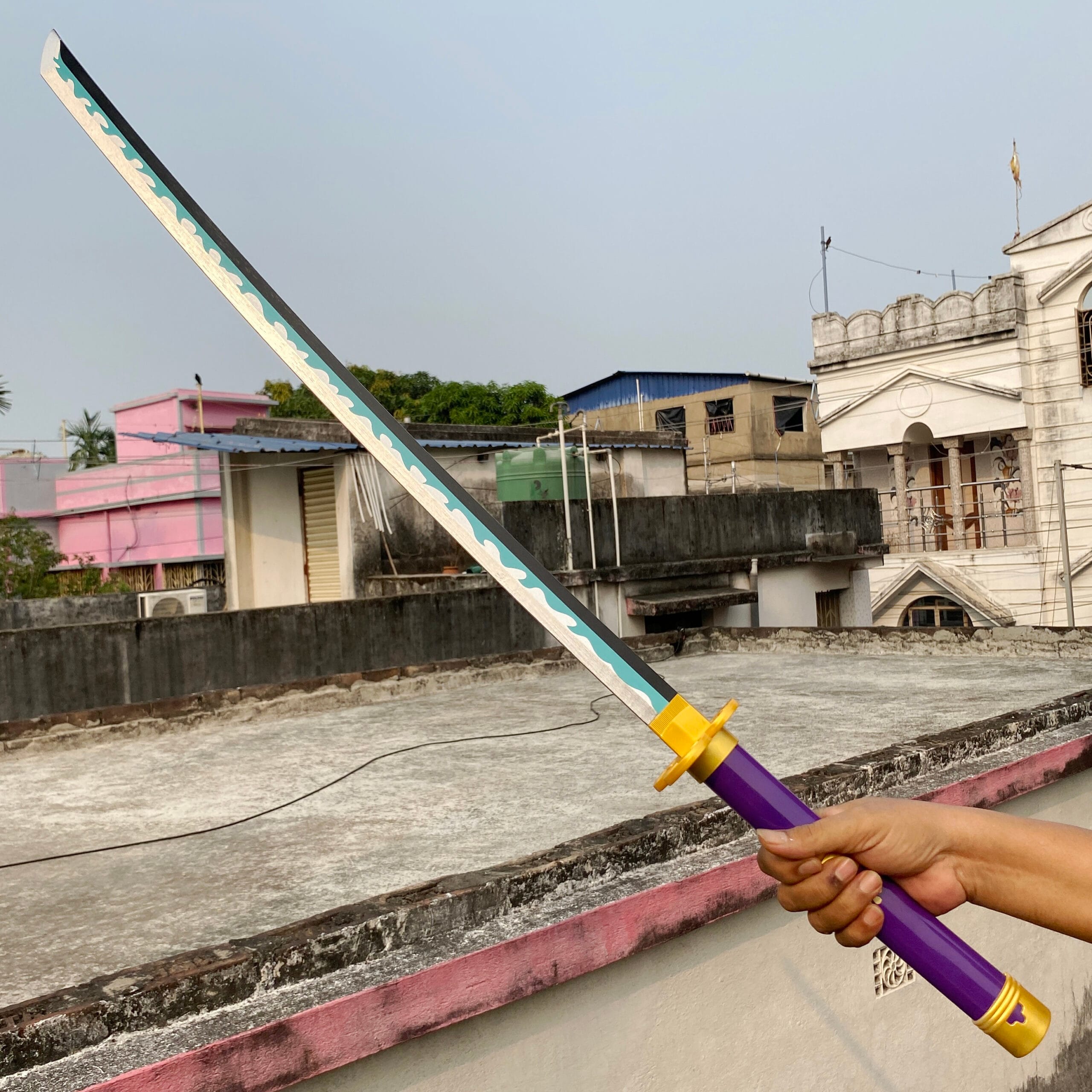 One Piece Rorono Zoro Yama Enma Purple Cosplay Replica Premium Life Size Wooden Katana [104 CM] || ONE PIECE