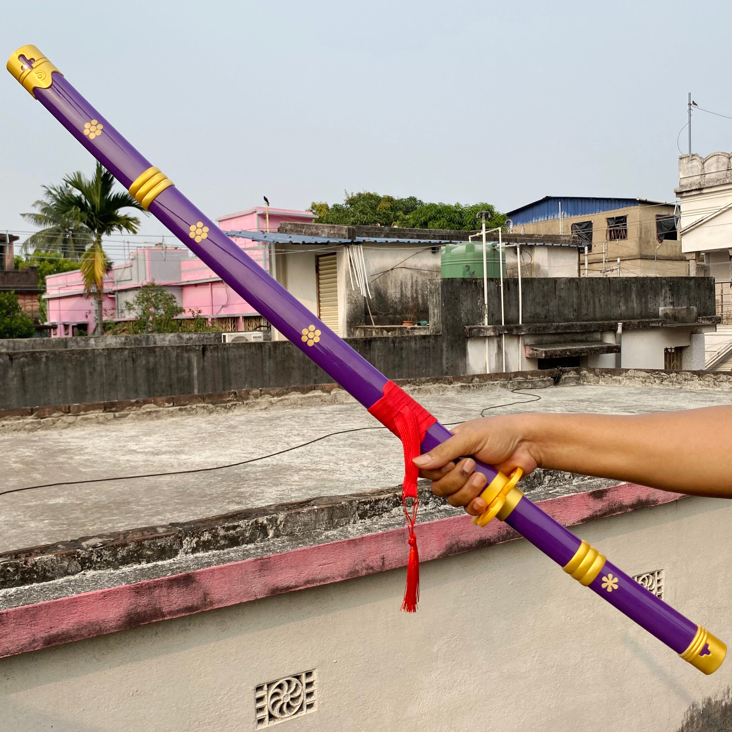 One Piece Rorono Zoro Yama Enma Purple Cosplay Replica Premium Life Size Wooden Katana [104 CM] || ONE PIECE