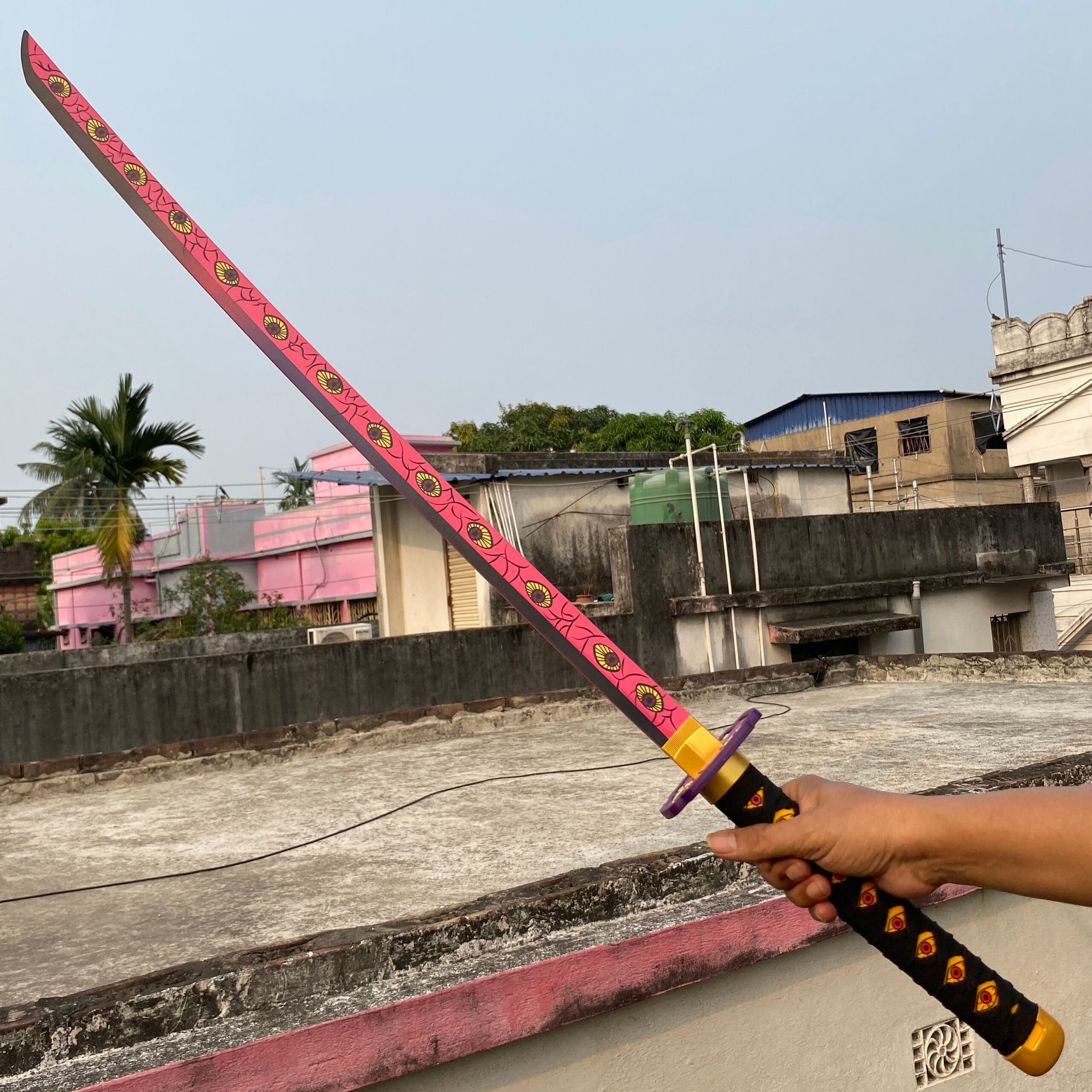 Demon Slayer Kokushibou Cosplay Replica Premium Life Size Wooden Katana [105 CM] || DEMON SLAYER