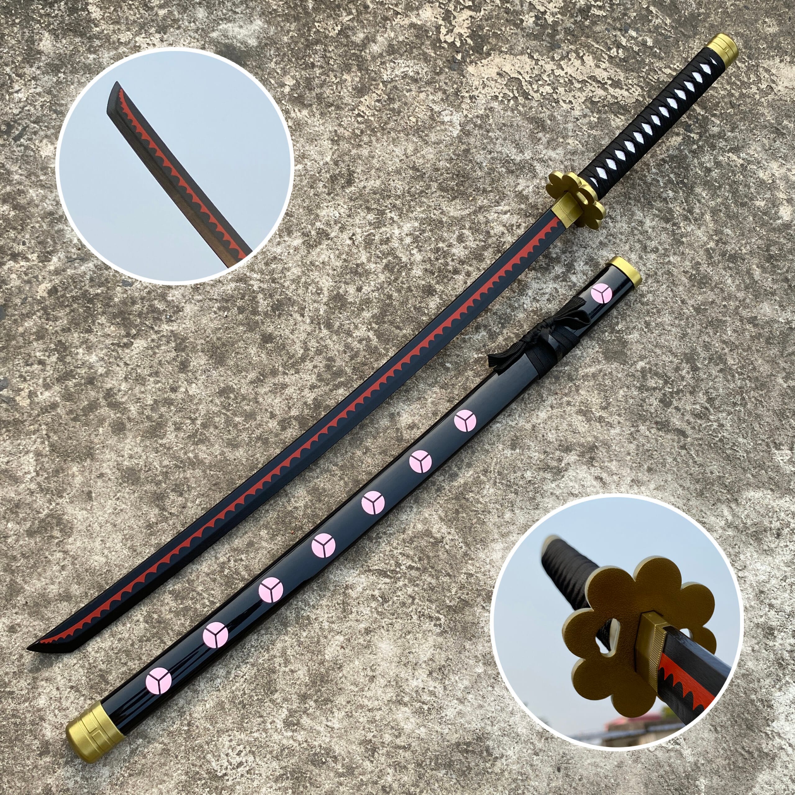 Partial Payment for One Piece Rorono Zoro Black Shusui Cosplay Replica Premium Life Size Wooden Katana [104 CM] || ONE PIECE (Partial COD ) 1756618085-267
