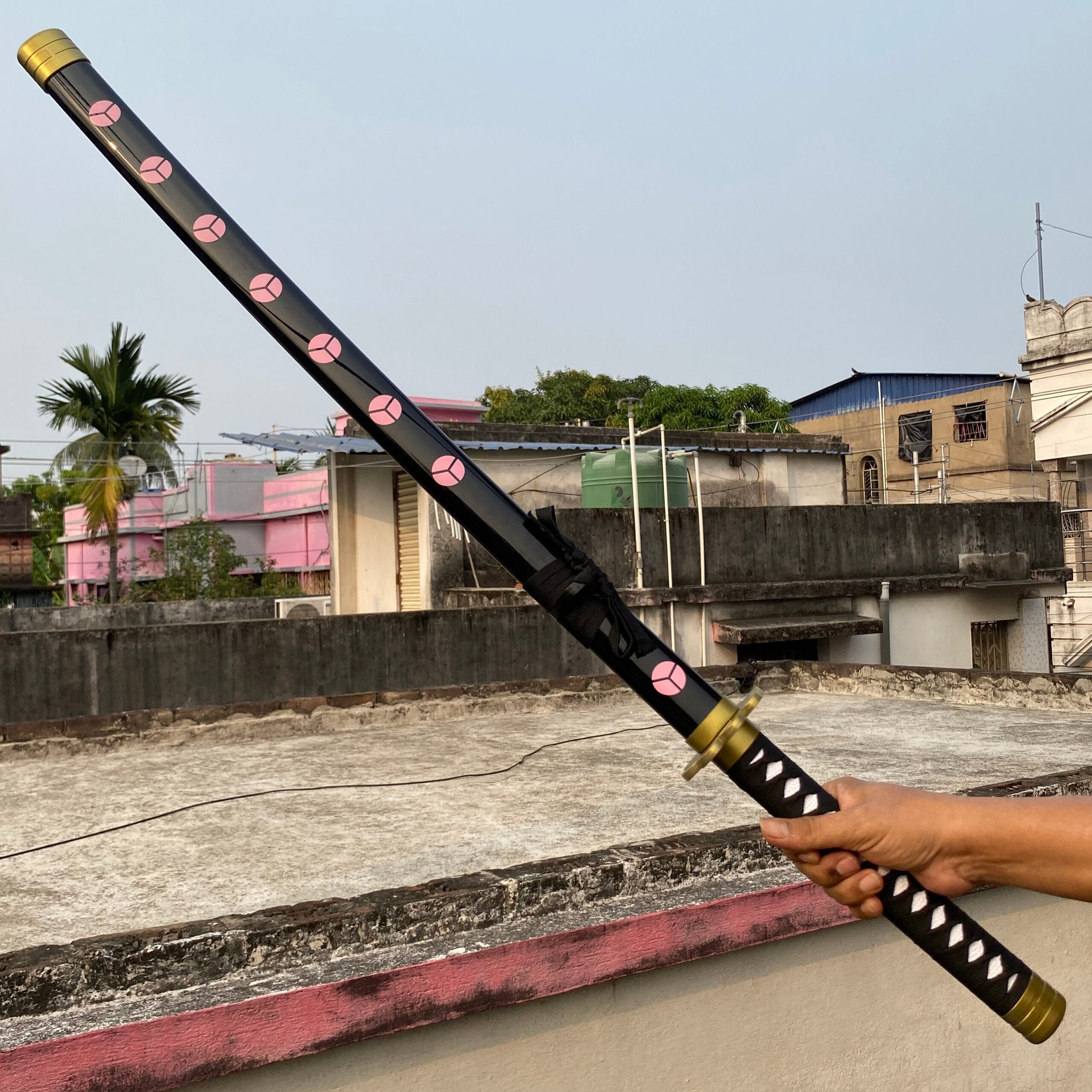 One Piece Rorono Zoro Black Shusui Cosplay Replica Premium Life Size Wooden Katana [104 CM] || ONE PIECE