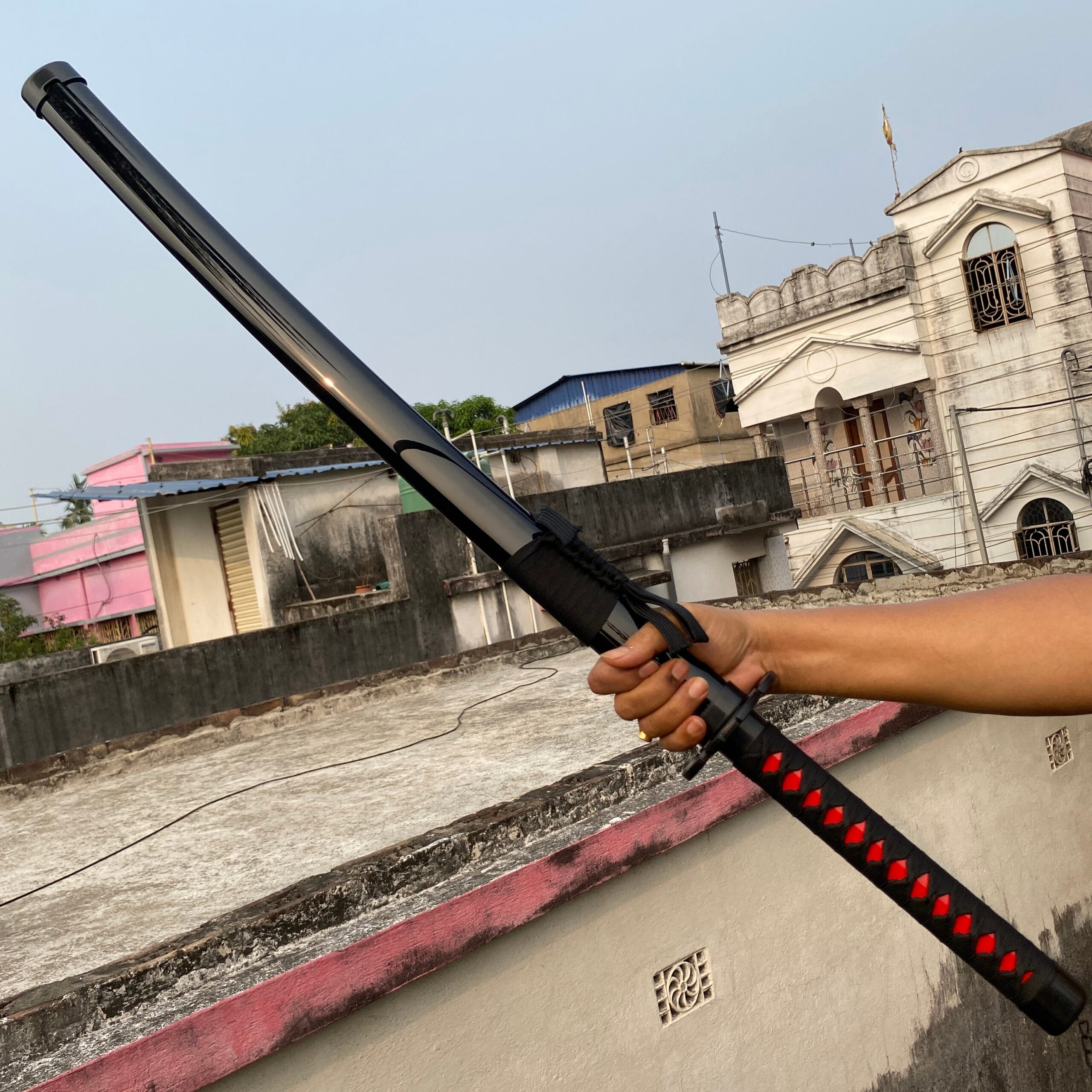 Bleach Ichigo Tensa Zangetsu V2 Cosplay Replica Premium Life Size Wooden Katana [104 CM] || BLEACH