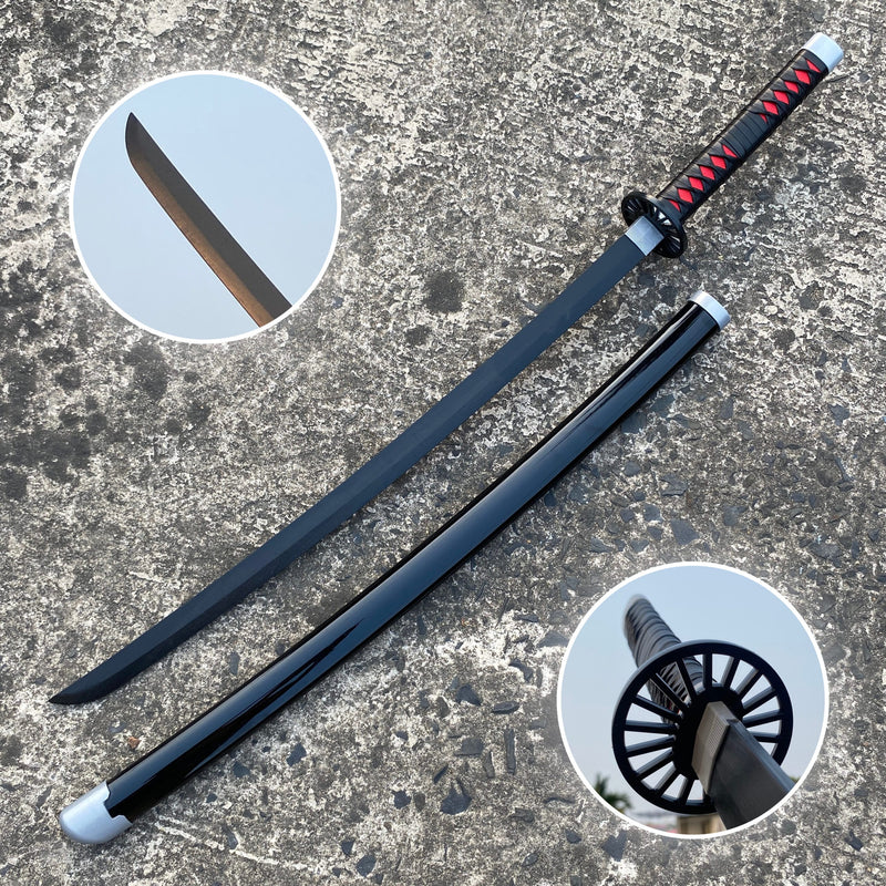 Demon Slayer Tanjiro Black Cosplay Replica Premium Life Size Wooden Katana [104 CM] || DEMON SLAYER