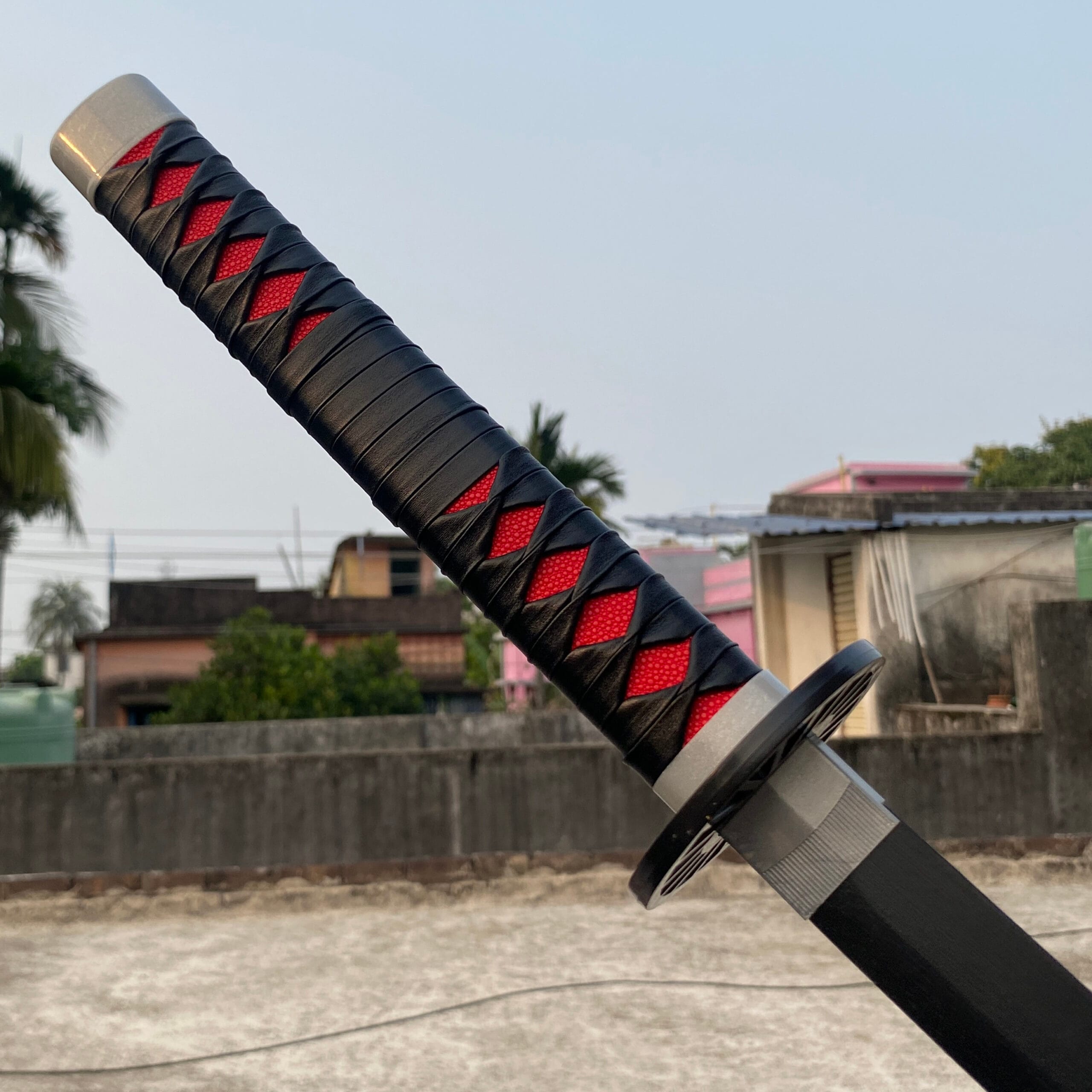 Demon Slayer Tanjiro Black Cosplay Replica Premium Life Size Wooden Katana [104 CM] || DEMON SLAYER
