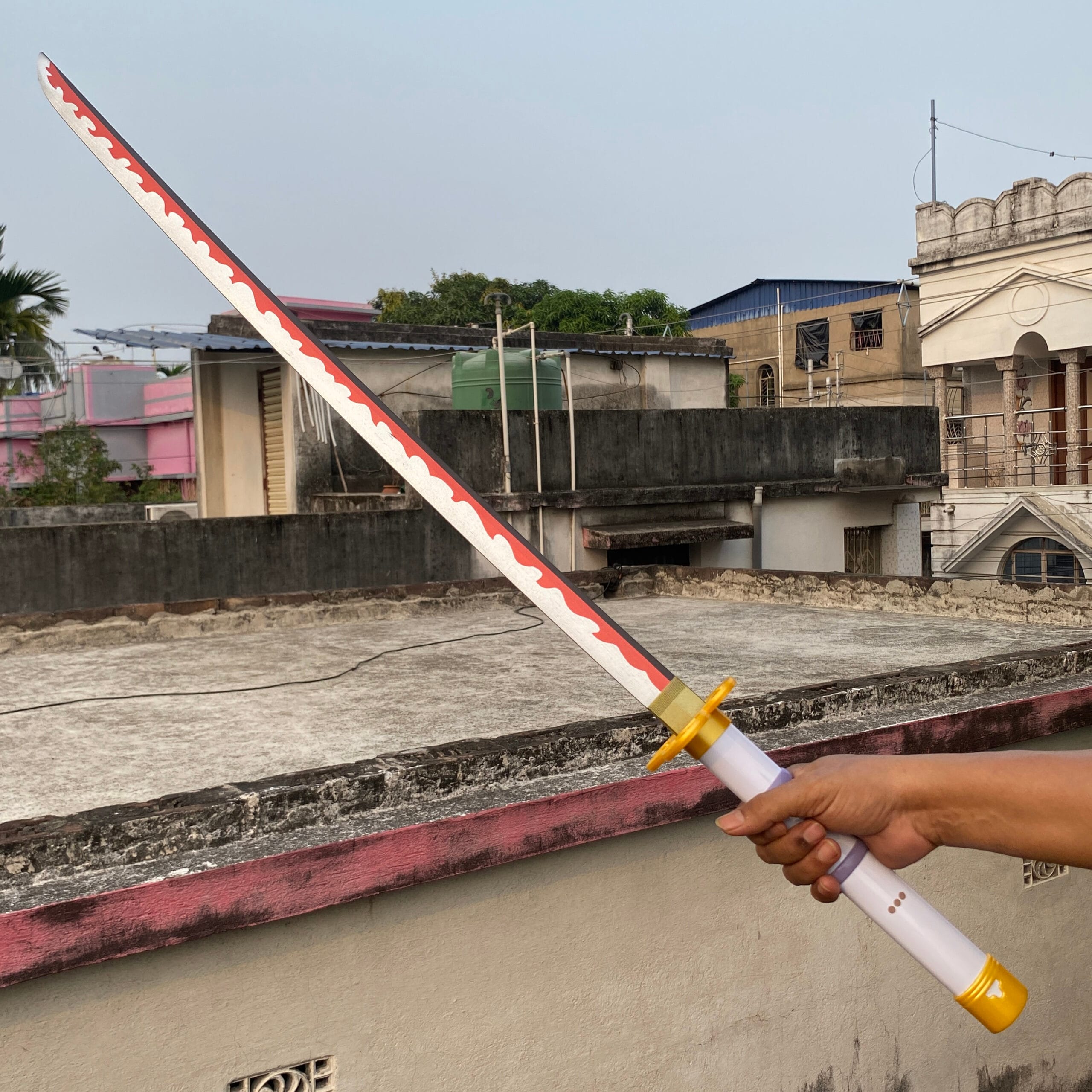 One Piece Rorono Zoro White Enma Cosplay Replica Premium Life Size Wooden Katana [104 CM] || ONE PIECE