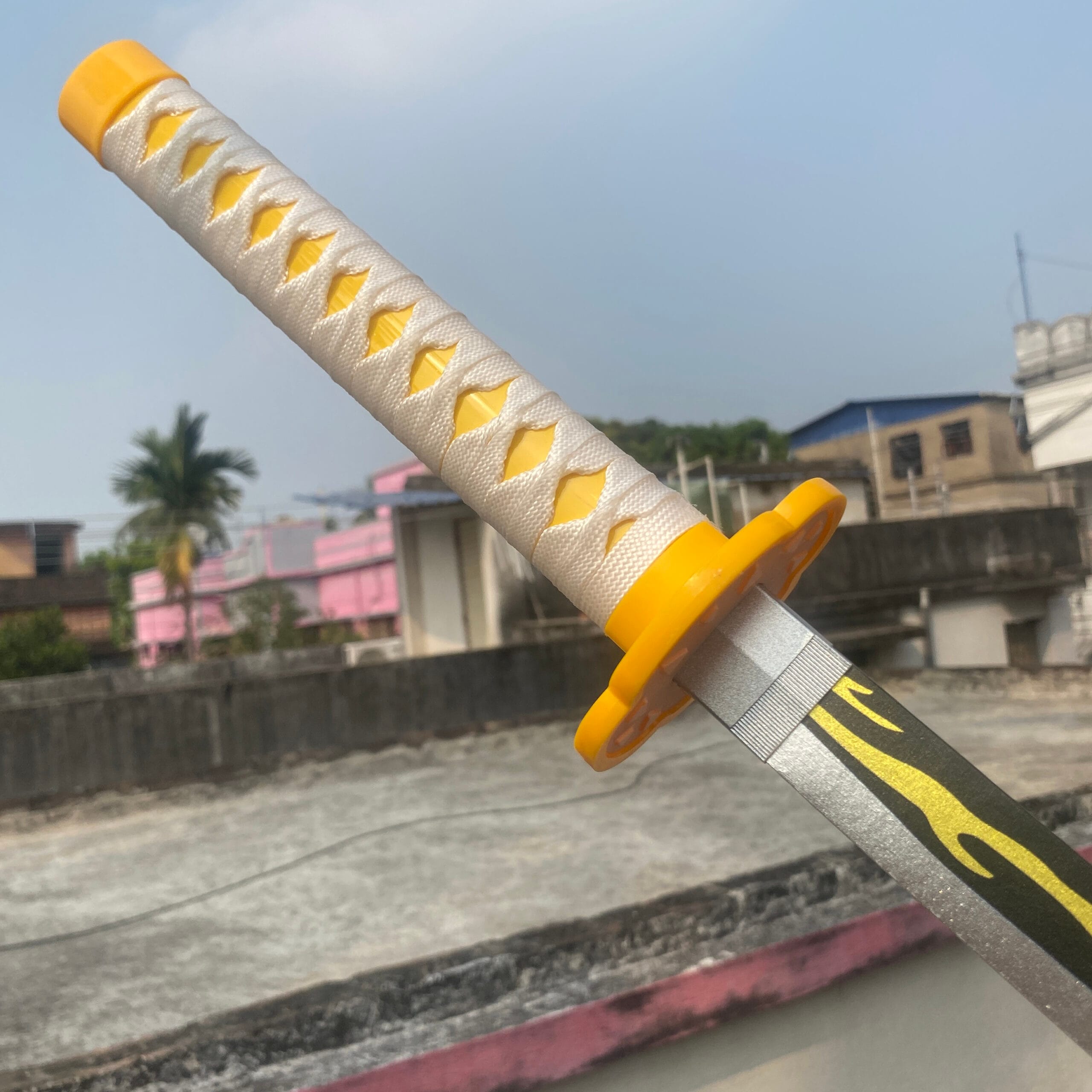 Demon Slayer Zenitsu Agatsuma Cosplay Replica Premium Life Size Wooden Katana [104 CM] || DEMON SLAYER