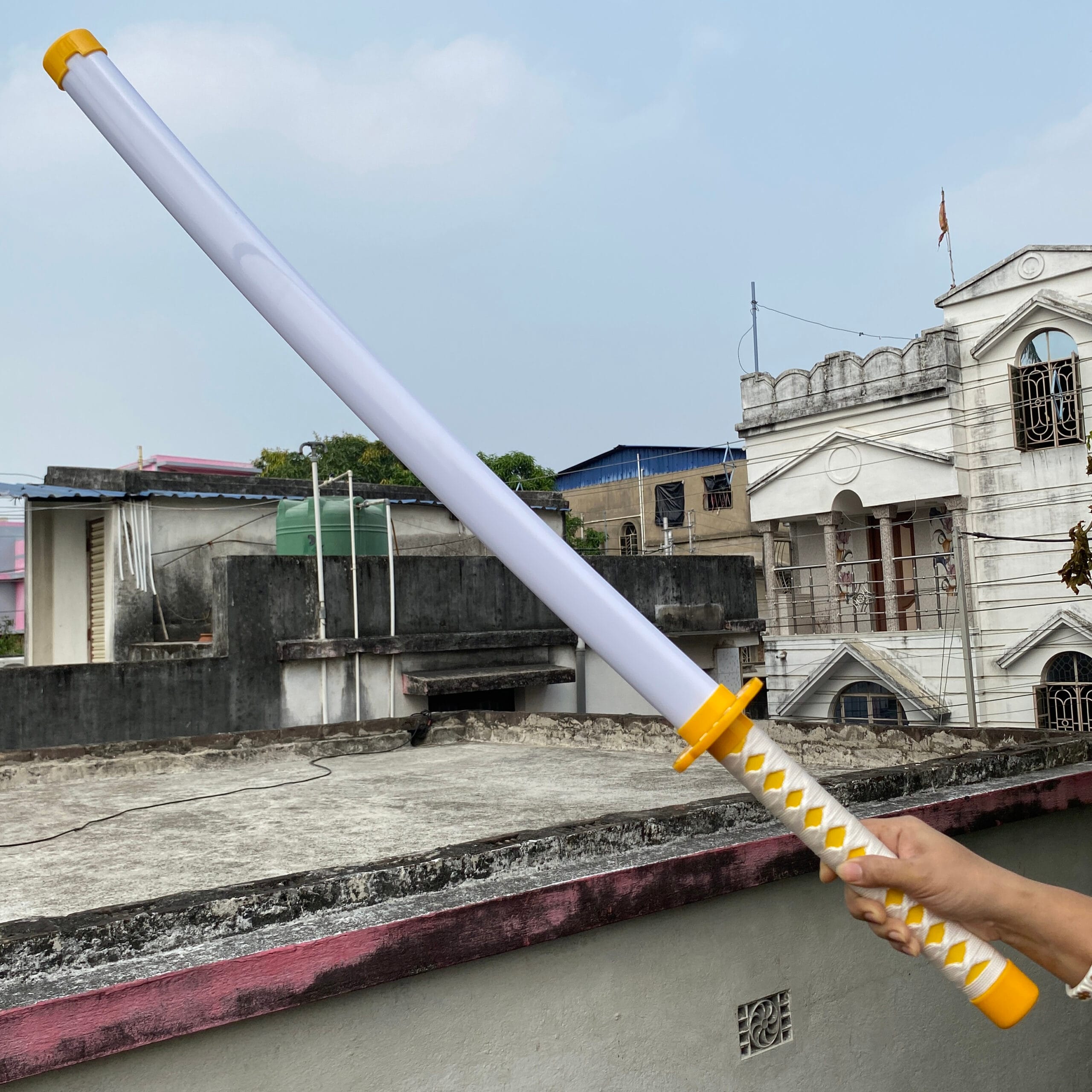 Demon Slayer Zenitsu Agatsuma Cosplay Replica Premium Life Size Wooden Katana [104 CM] || DEMON SLAYER