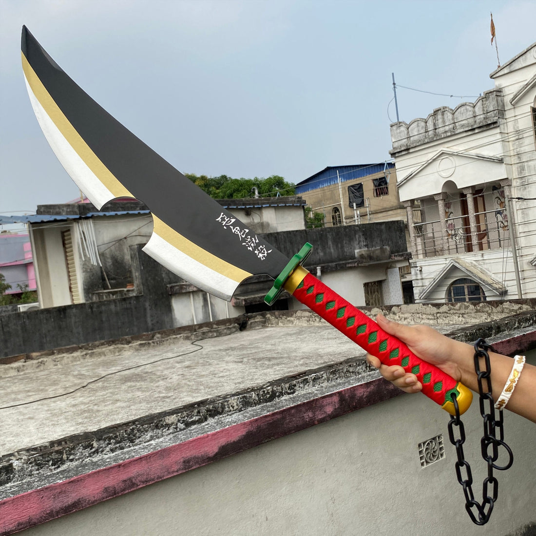 Demon Slayer Tengen Uzui Cosplay Replica Premium Life Size Wooden Katana [104 CM] || DEMON SLAYER