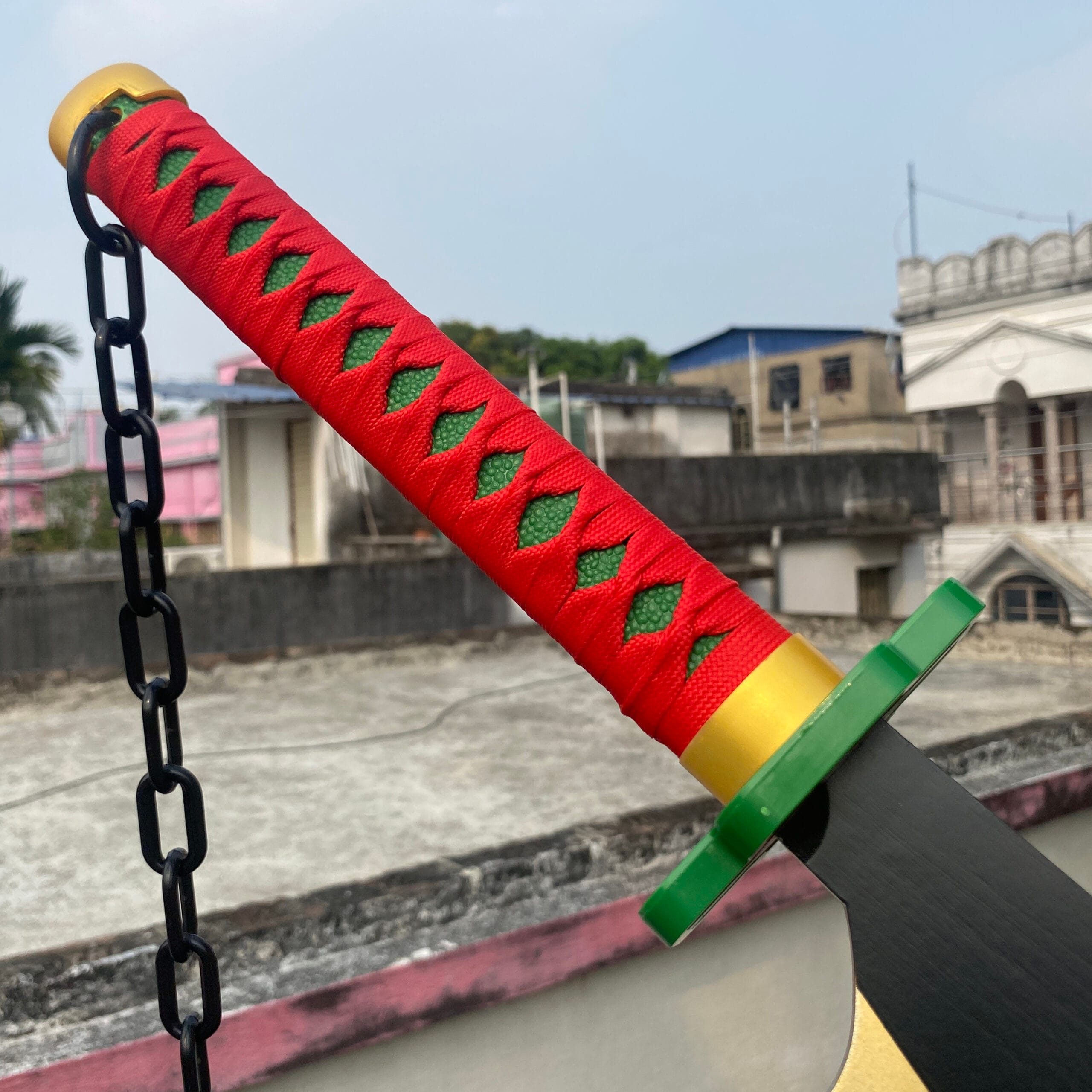 Demon Slayer Tengen Uzui Cosplay Replica Premium Life Size Wooden Katana [104 CM] || DEMON SLAYER