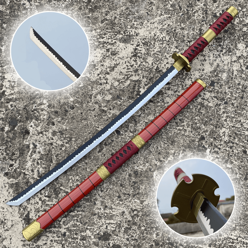 One Piece Red Sandai Kitetsu Zoro Cosplay Replica Premium Life Size Wooden Katana [104 CM] || ONE PIECE