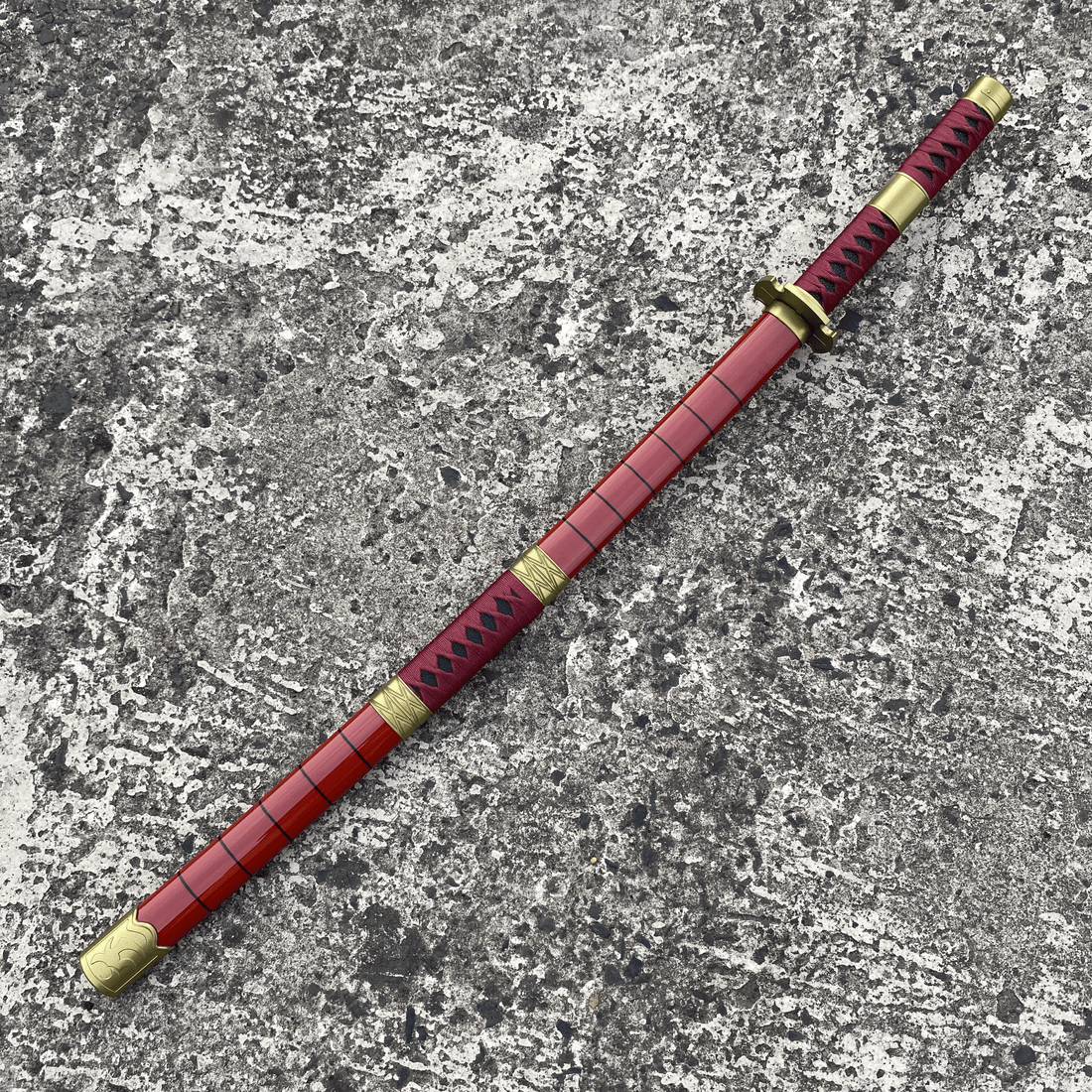 One Piece Red Sandai Kitetsu Zoro Cosplay Replica Premium Life Size Wooden Katana [104 CM] || ONE PIECE