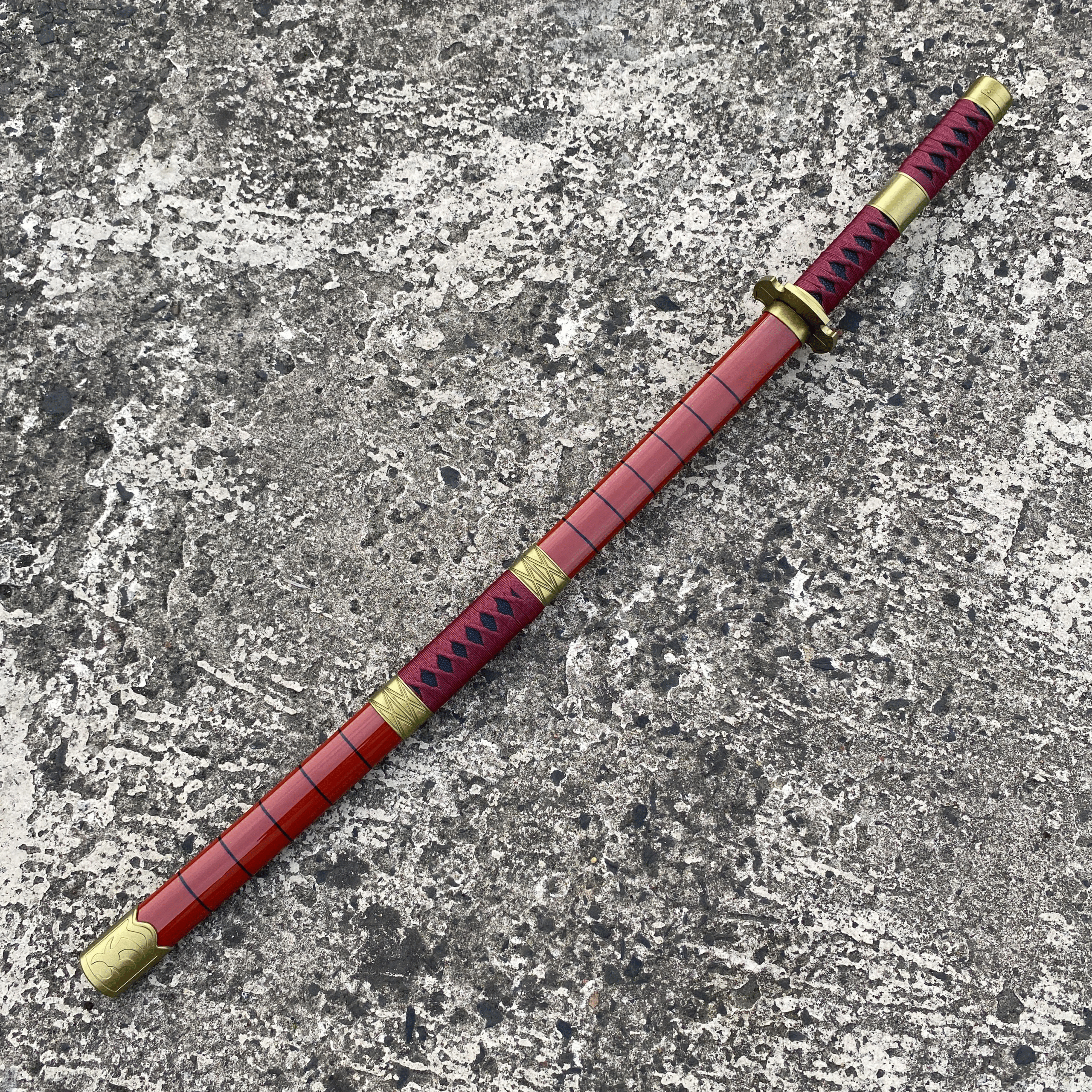 One Piece Red Sandai Kitetsu Zoro Cosplay Replica Premium Life Size Wooden Katana [104 CM] || ONE PIECE