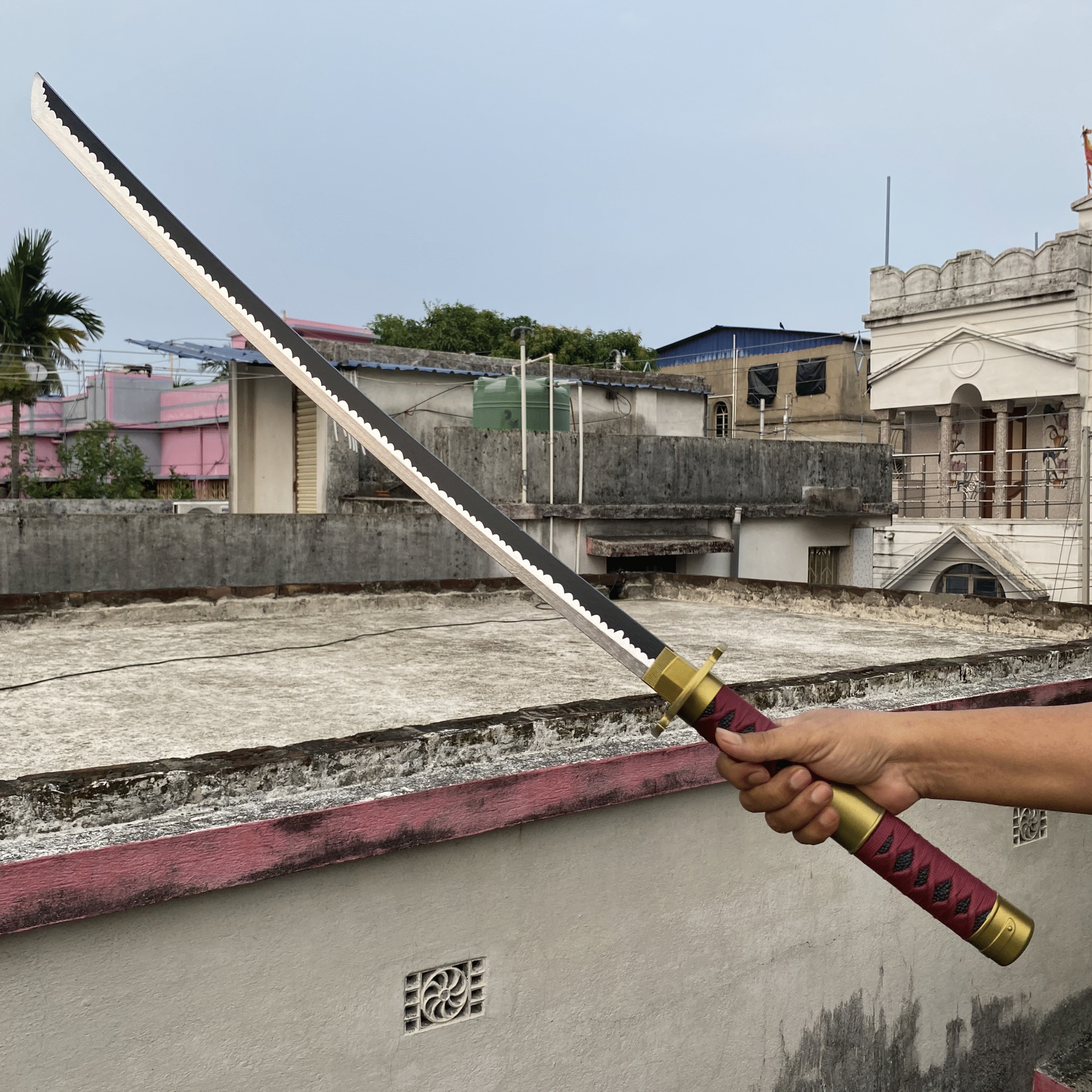 One Piece Red Sandai Kitetsu Zoro Cosplay Replica Premium Life Size Wooden Katana [104 CM] || ONE PIECE