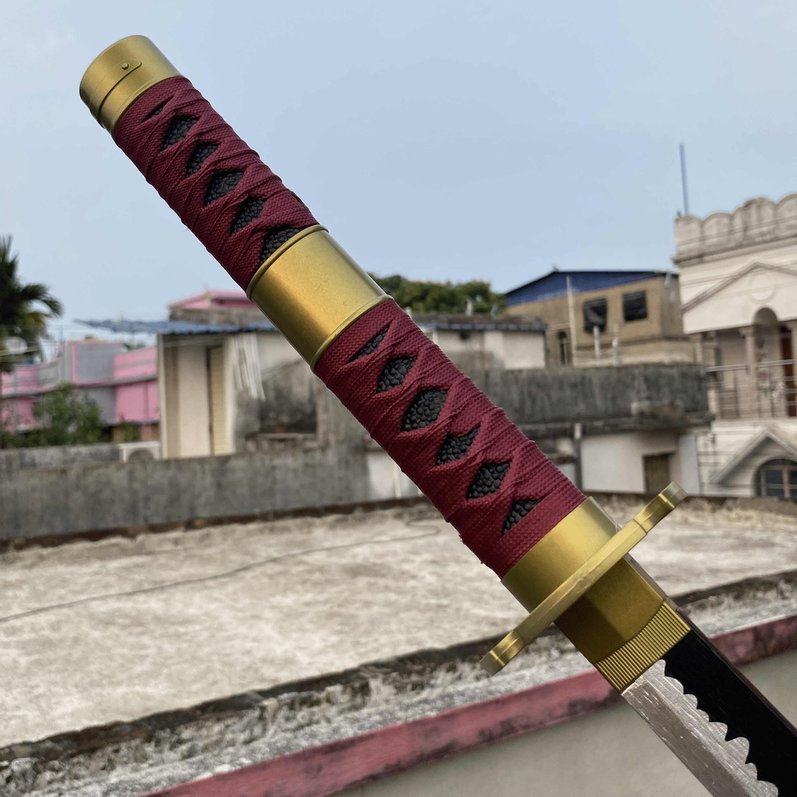 One Piece Red Sandai Kitetsu Zoro Cosplay Replica Premium Life Size Wooden Katana [104 CM] || ONE PIECE