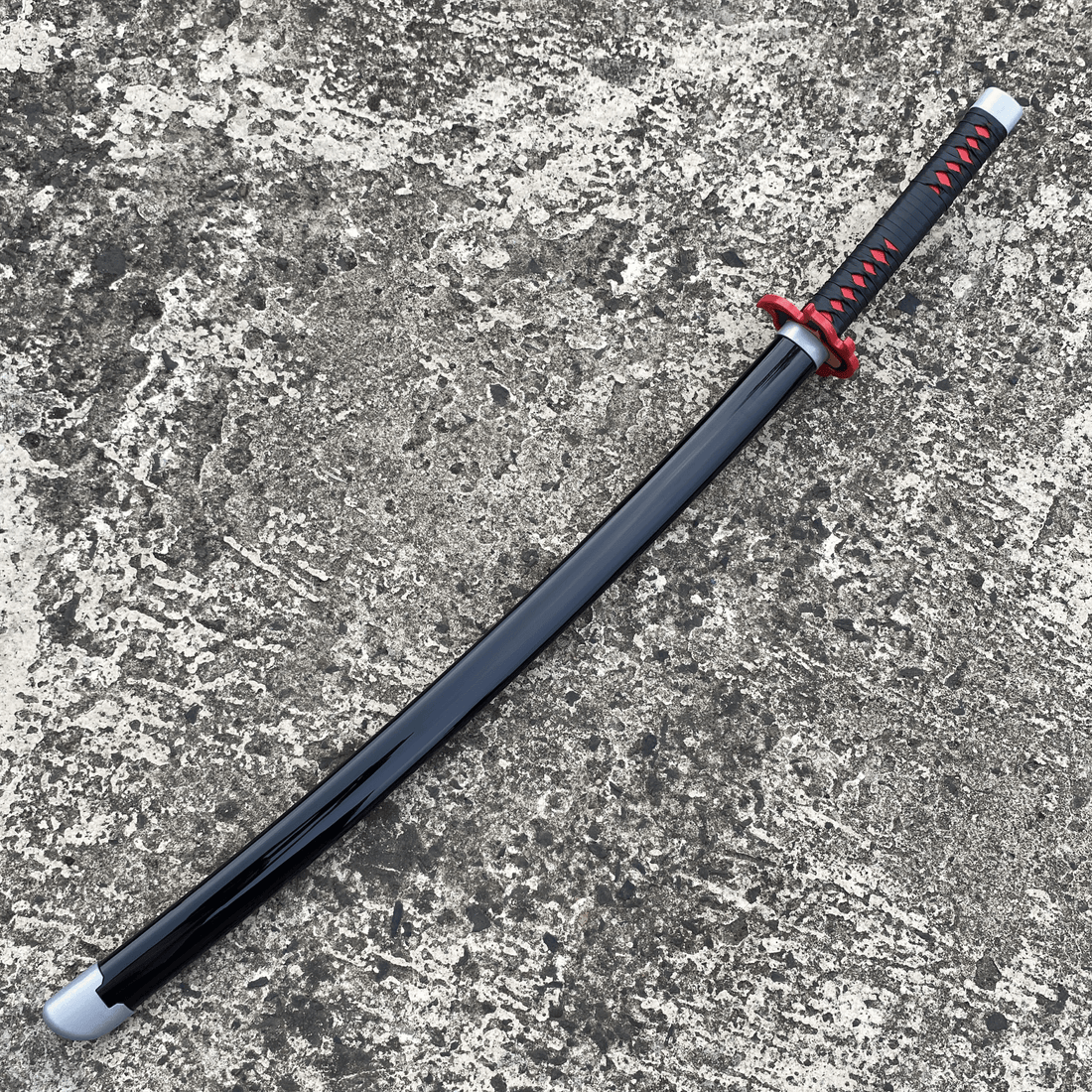 Demon Slayer Tanjiro Fire blue V3 Cosplay Replica Premium Life Size Wooden Katana [104 CM] || DEMON SLAYER