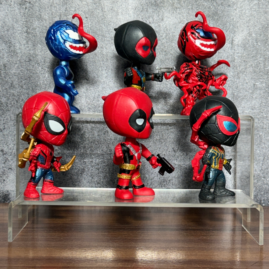 Spider-Man & Deadpool Multiverse Mini Figure Set – 6 PCS Collectible Superhero Figures || Premium PVC Collection || MARVEL