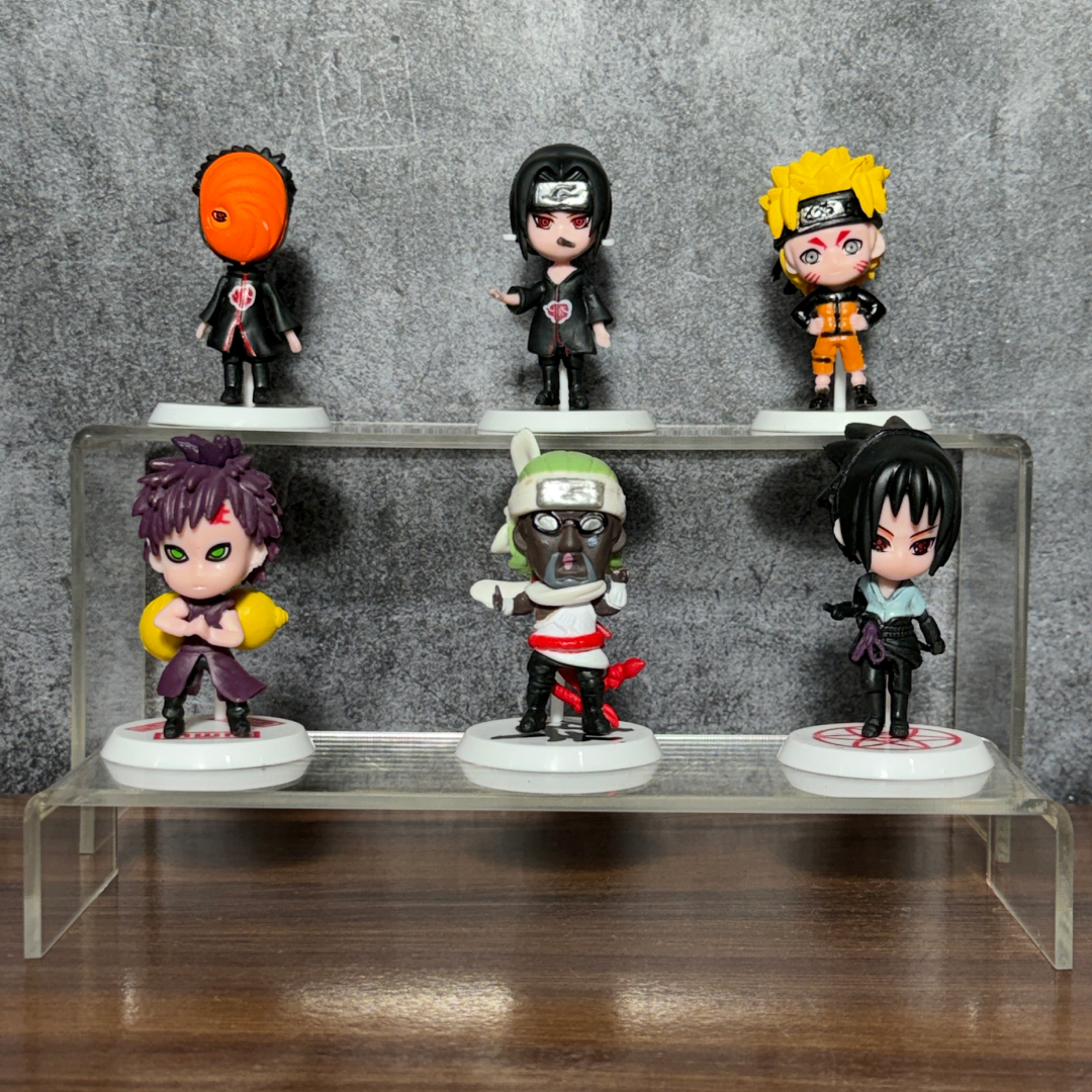 Naruto Chibi Collectible Figure Set (6 PCS) || Naruto, Itachi, Sasuke, Gaara, Killer Bee & Tobi Mini Action Figures || NARUTO