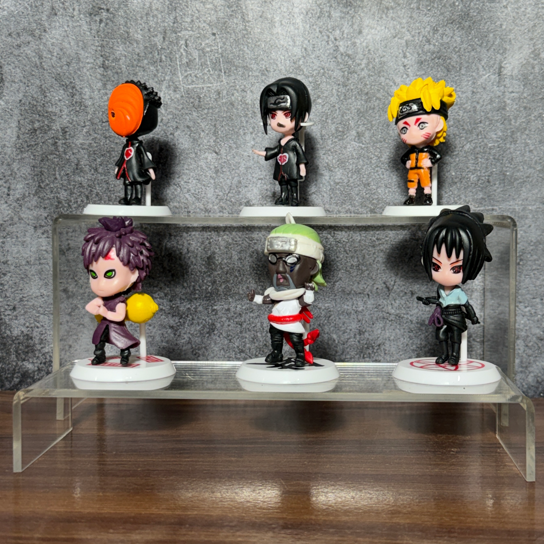 Naruto Chibi Collectible Figure Set (6 PCS) || Naruto, Itachi, Sasuke, Gaara, Killer Bee & Tobi Mini Action Figures || NARUTO