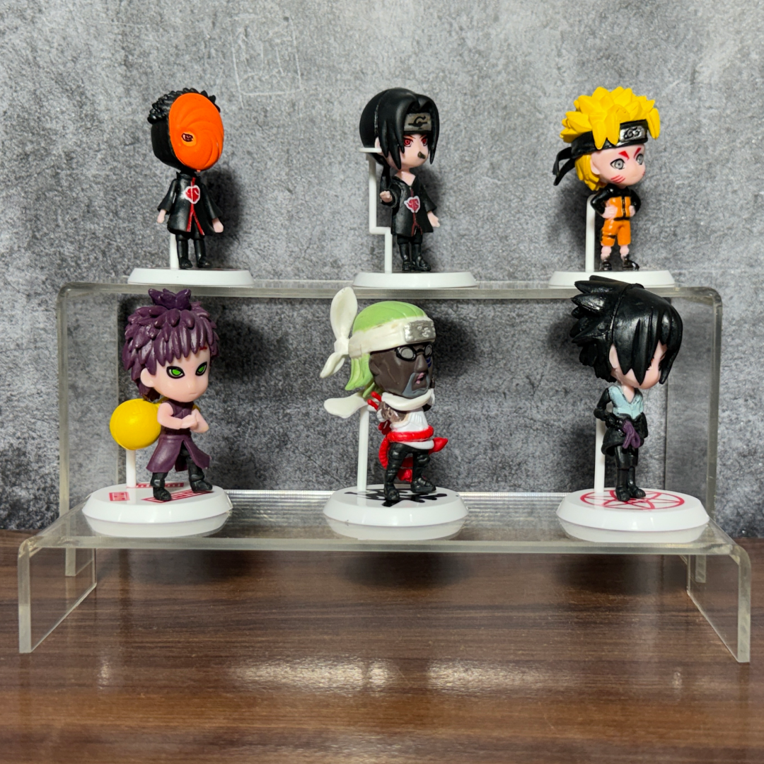 Naruto Chibi Collectible Figure Set (6 PCS) || Naruto, Itachi, Sasuke, Gaara, Killer Bee & Tobi Mini Action Figures || NARUTO
