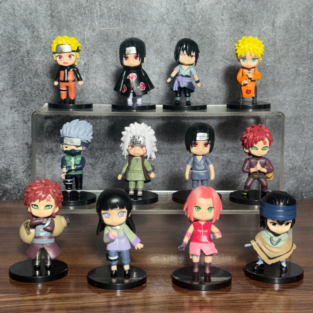 Naruto Shippuden Chibi Figures 12-Piece Set - Akatsuki Itachi, Sasuke, Minato Mini Action Figure Mega Lot || NARUTO