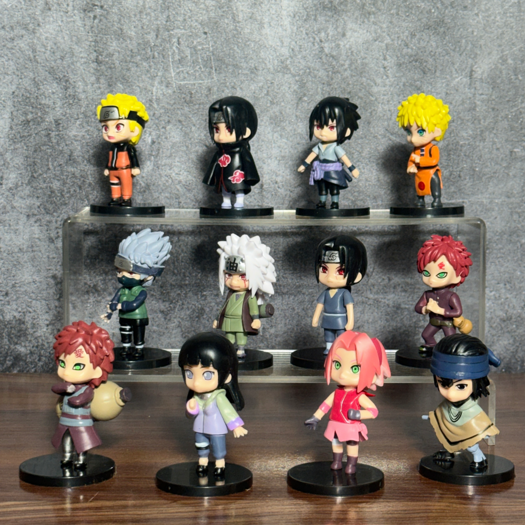 Naruto Shippuden Chibi Figures 12-Piece Set - Akatsuki Itachi, Sasuke, Minato Mini Action Figure Mega Lot || NARUTO