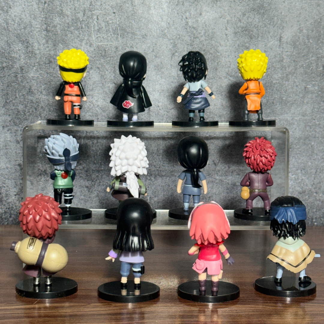 Naruto Shippuden Chibi Figures 12-Piece Set - Akatsuki Itachi, Sasuke, Minato Mini Action Figure Mega Lot || NARUTO