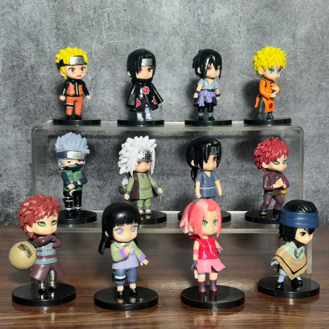 Naruto Shippuden Chibi Figures 12-Piece Set - Akatsuki Itachi, Sasuke, Minato Mini Action Figure Mega Lot || NARUTO