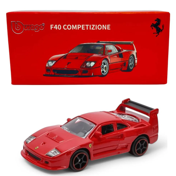 Bburago Ferrari F40 Competizione 1:64 Die-Cast Model Car – Official Ferrari Licensed Collectible | Classic Racing Supercar | Red Edition