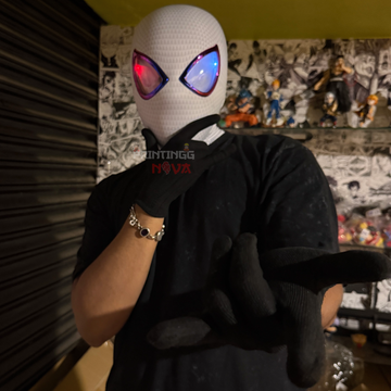 The Spider-Gwen Cosplay Mask with Remote-Controlled Blinking LED Eyes || Breathable Material, Unisex || MARVEL
