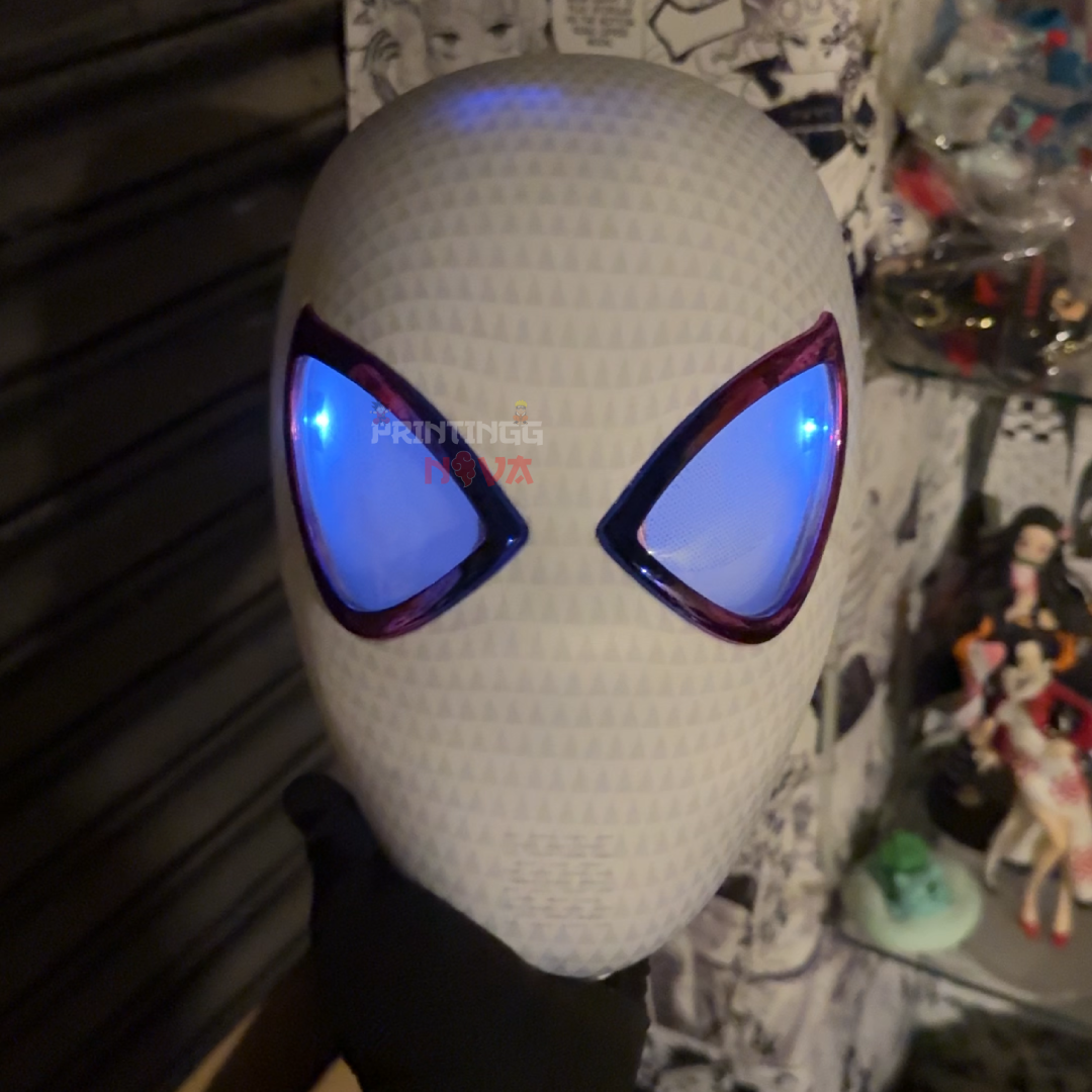 The Spider-Gwen Cosplay Mask with Remote-Controlled Blinking LED Eyes || Breathable Material, Unisex || MARVEL