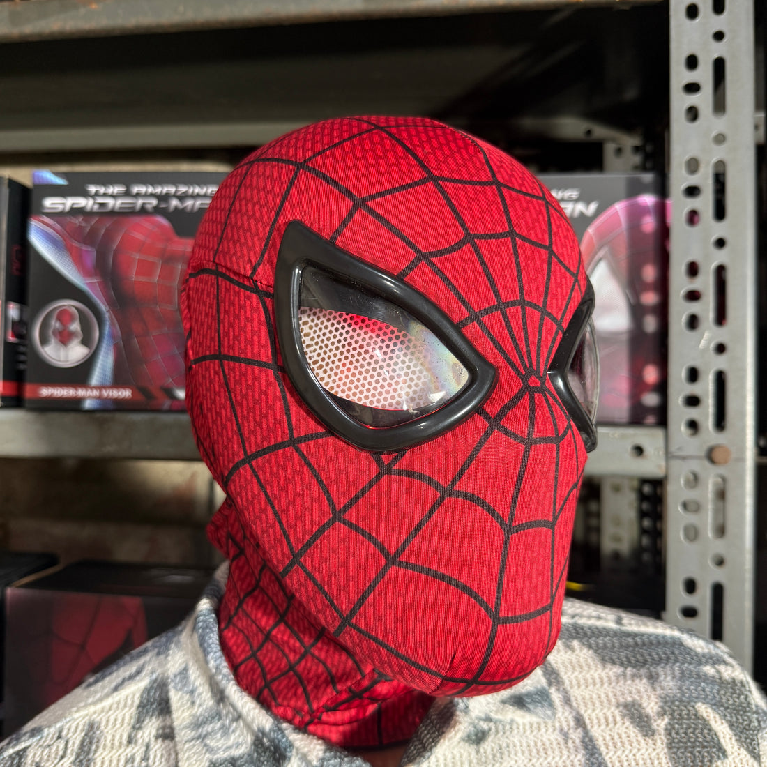 The Amazing Spider-Man RED Mask With Led Eye | Cosplay, Adjustable Eyes | Elastic Breathable Material, Unisex || MARVEL
