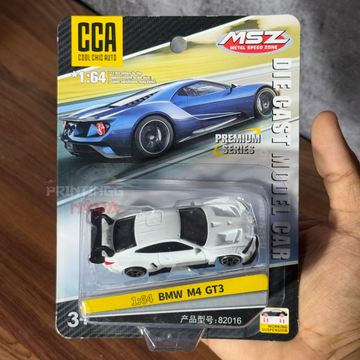 CCA 1:64 BMW M4 GT3 Die-Cast Model Car – Premium Series | Pull Back Action | Working Suspension | Collectible Racing Car