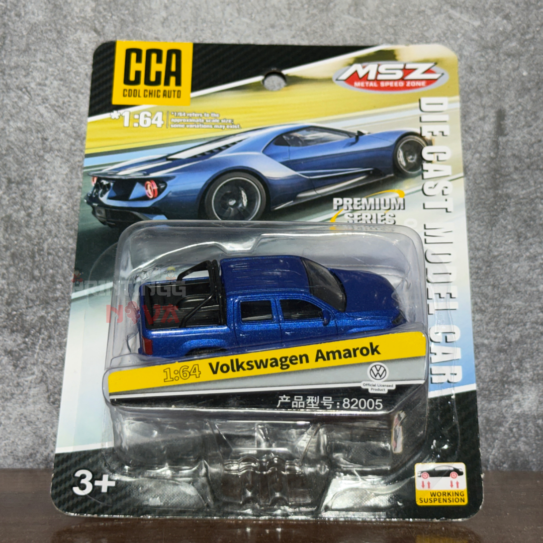 CCA 1:64 Volkswagen Amarok Die-Cast Pickup Truck – Premium Series | Working Suspension | Official Licensed Model | Collectible Miniature Vehicle