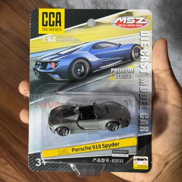 CCA 1:64 Porsche 918 Spyder Die-Cast Model Car – Premium Series | Official Licensed Collectible | Working Suspension | Convertible Supercar Replica