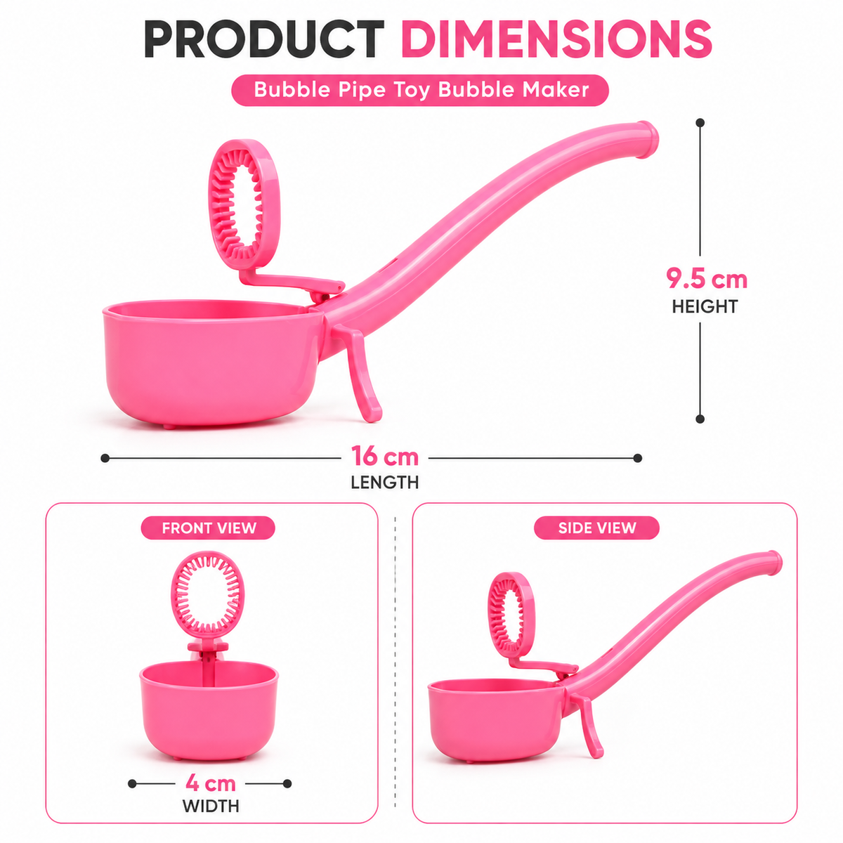 Bubble Sigar Maker | Reusable Bubble Blower with Bubble Solution | Fun Outdoor Party Toy | Black, White & Pink