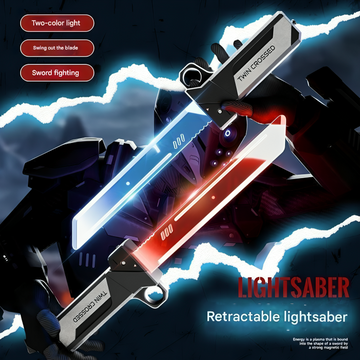 Trending Twin Crossed Dual-Blade LED Lightsaber || Interlocking 2-in-1 Tactical Glow Sword II 2 LED KATANA