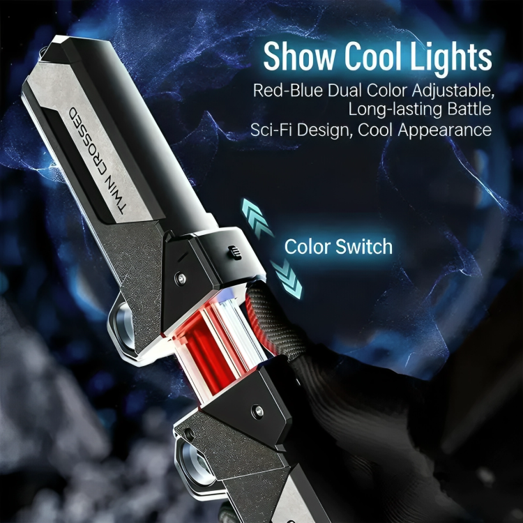 Trending Twin Crossed Dual-Blade LED Lightsaber || Interlocking 2-in-1 Tactical Glow Sword II 2 LED KATANA