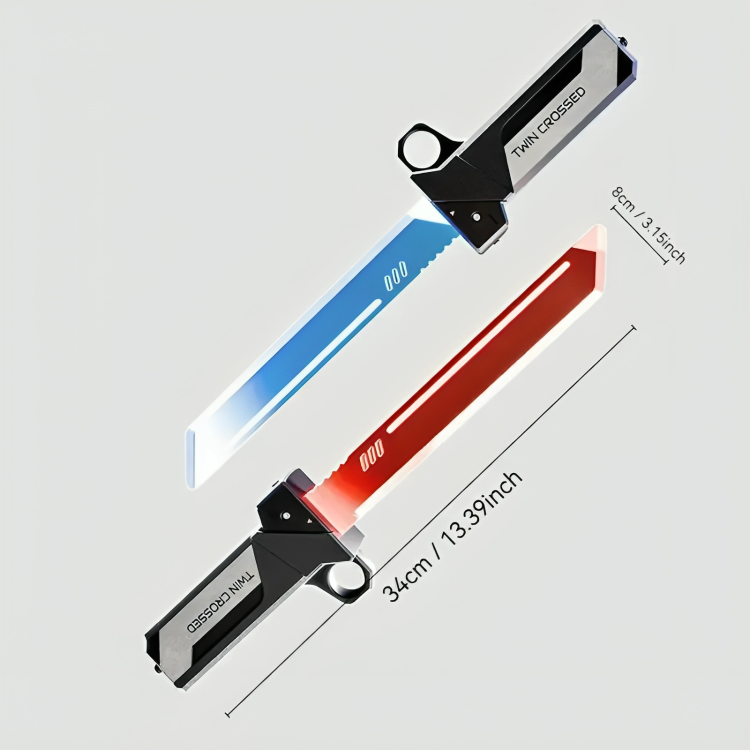 Trending Twin Crossed Dual-Blade LED Lightsaber || Interlocking 2-in-1 Tactical Glow Sword II 2 LED KATANA