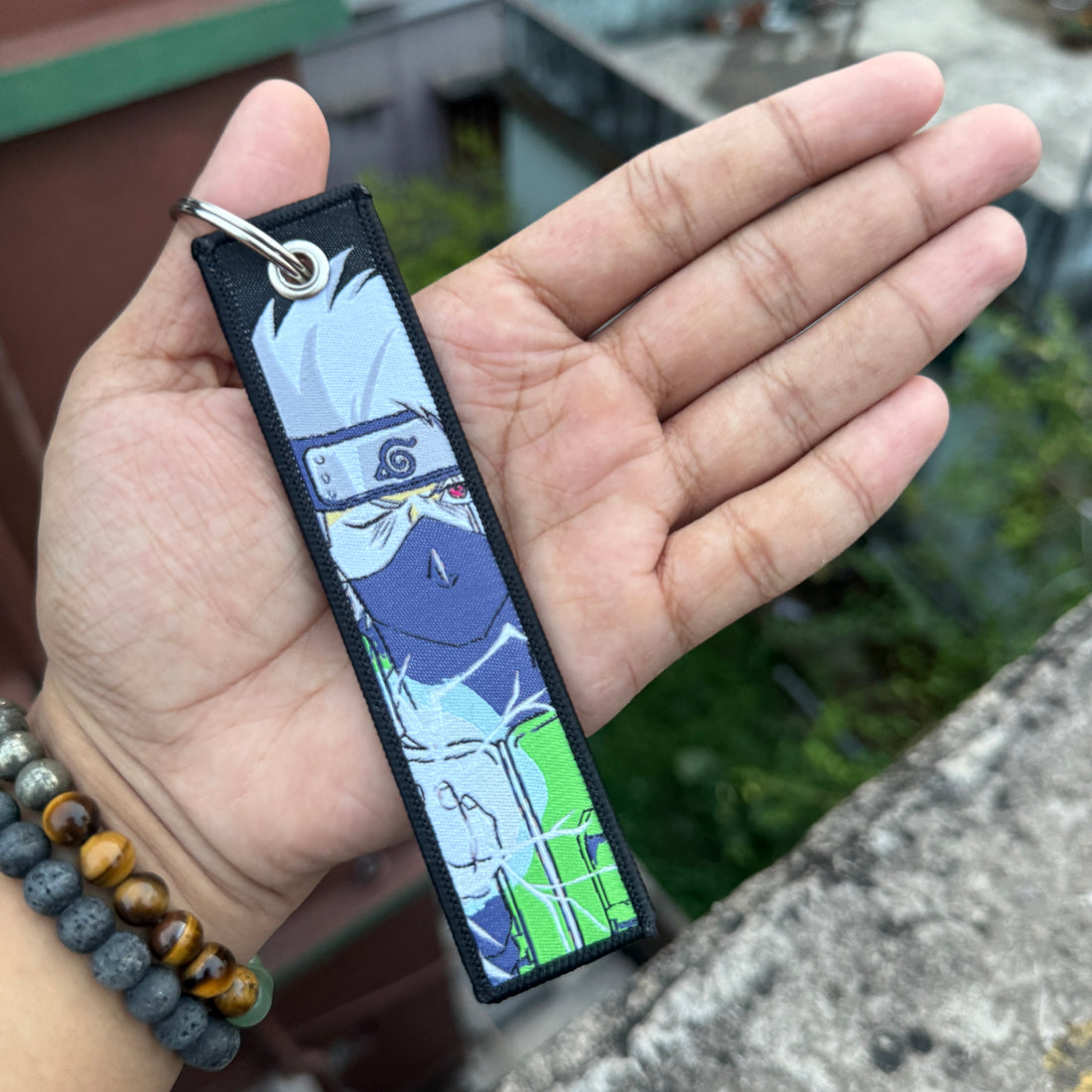 Naruto Kakashi Hatake Embroidered Fabric Keychain || Premium Anime Bag Tag & Keyring || NARUTO
