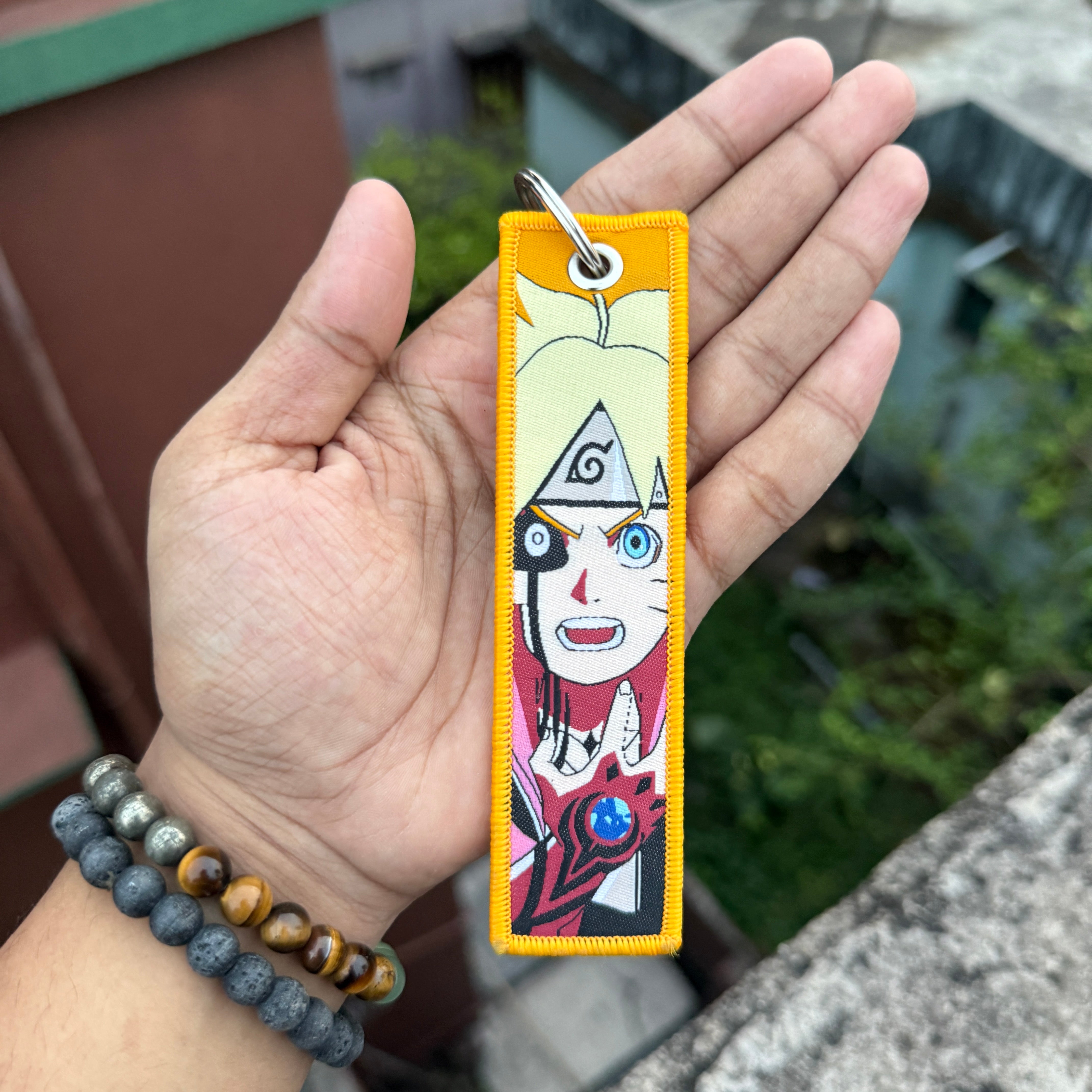 Naruto Boruto Uzumaki Embroidered Fabric Keychain || Premium Anime Bag Tag & Keyring || NARUTO