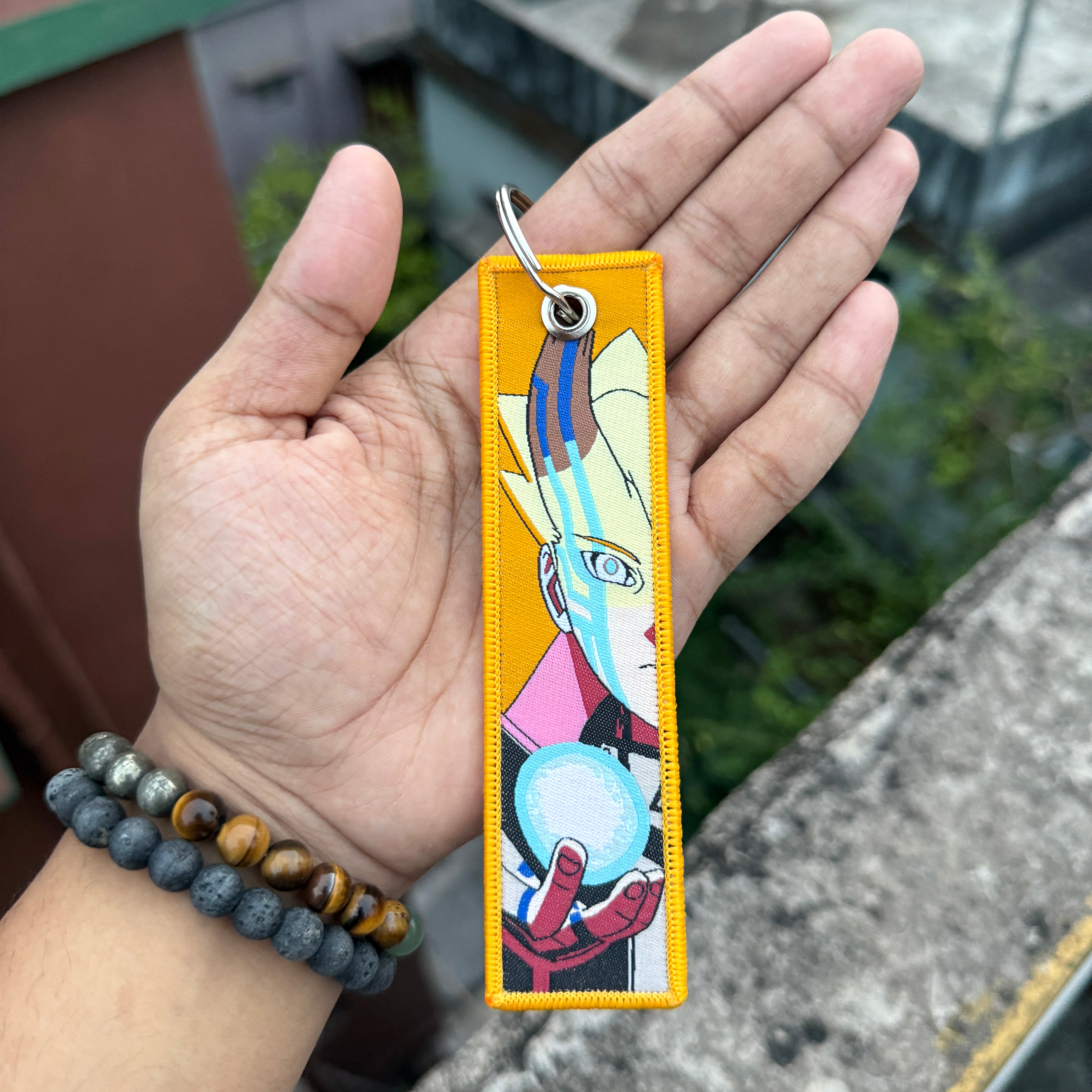 Naruto Boruto Uzumaki Embroidered Fabric Keychain || Premium Anime Bag Tag & Keyring || NARUTO