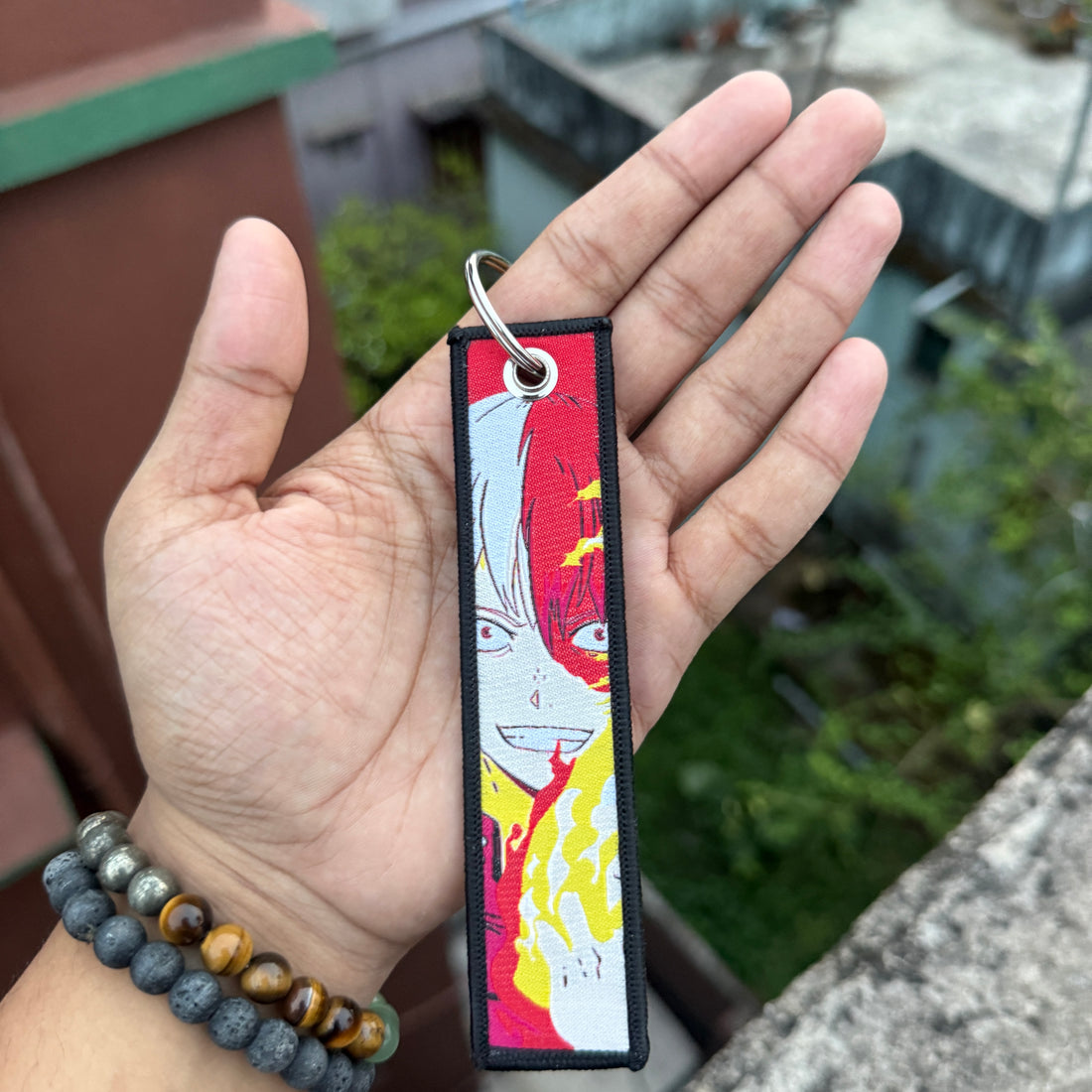 My Hero Academia Shoto Todoroki Embroidered Fabric Keychain || Premium Anime Bag Tag & Keyring || MY HERO ACADEMIA