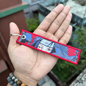 Naruto Itachi Uchiha Embroidered Fabric Keychain || Premium Anime Bag Tag & Keyring || NARUTO