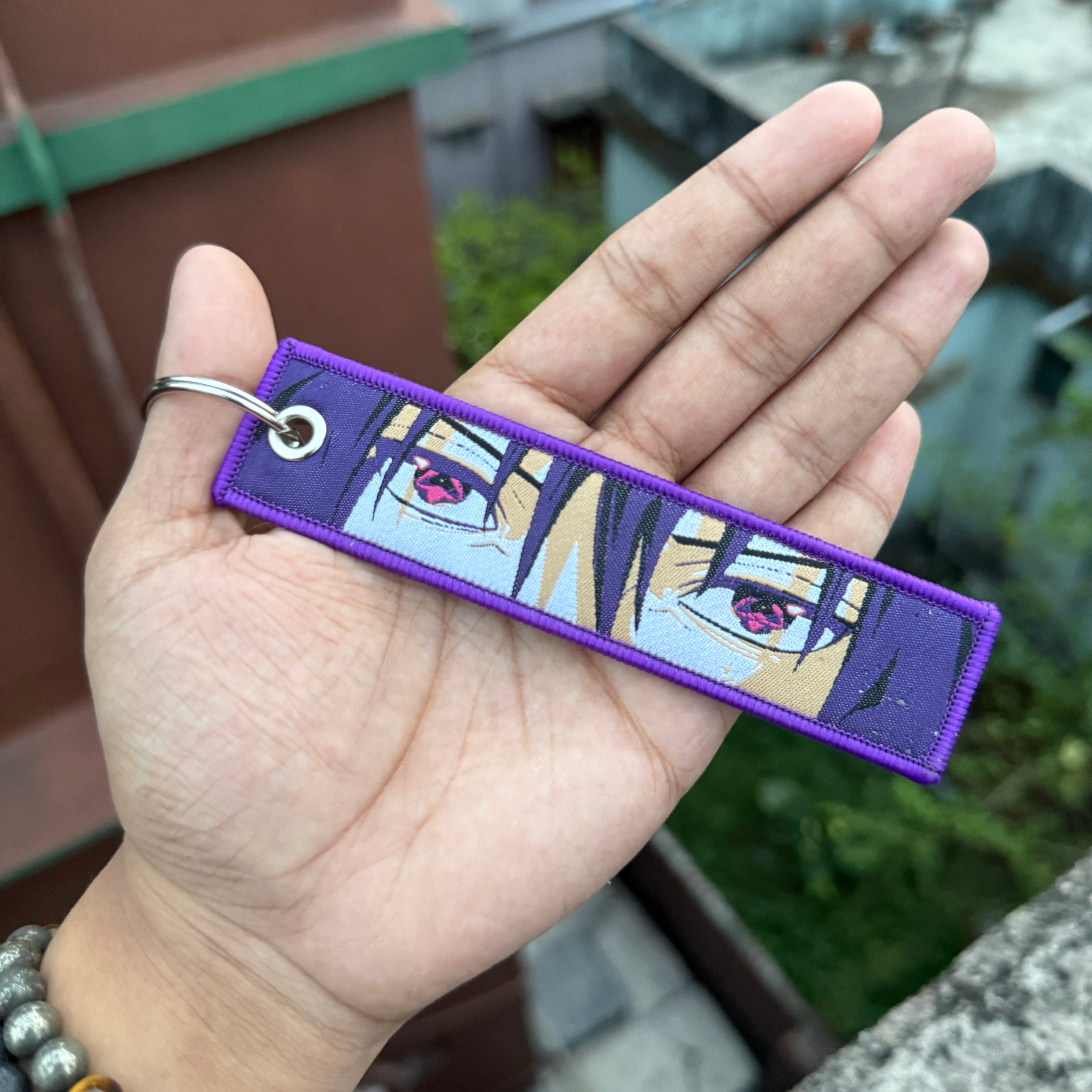 Naruto Sasuke Uchiha Embroidered Fabric Keychain || Premium Anime Bag Tag & Keyring || NARUTO