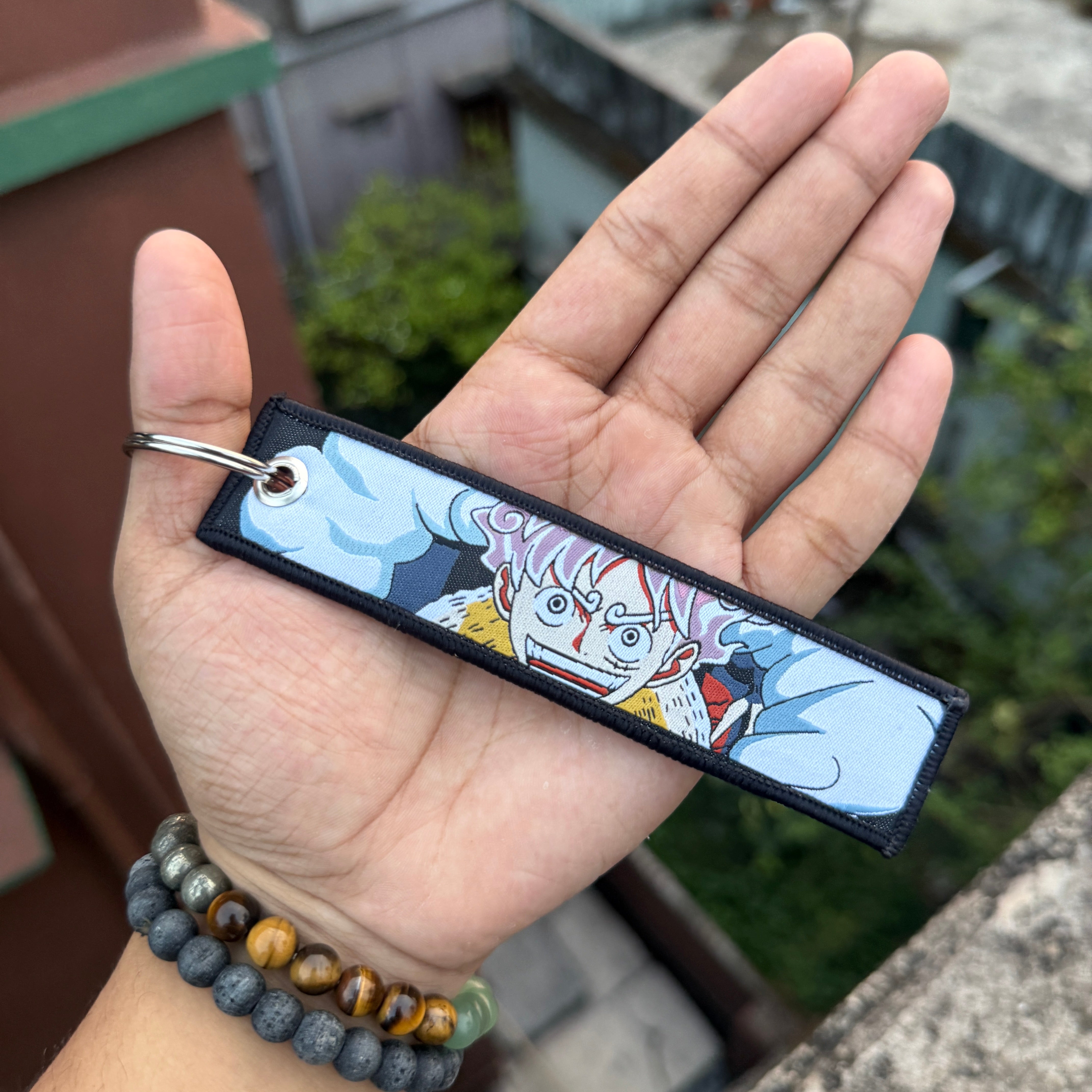 One Piece Monkey D. Luffy Embroidered Fabric Keychain || Premium Anime Bag Tag & Keyring || One Piece