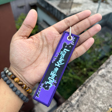 Jujutsu Kaisen Satoru Gojo Embroidered Fabric Keychain || Premium Anime Bag Tag & Keyring || JUJUTSU KAISEN