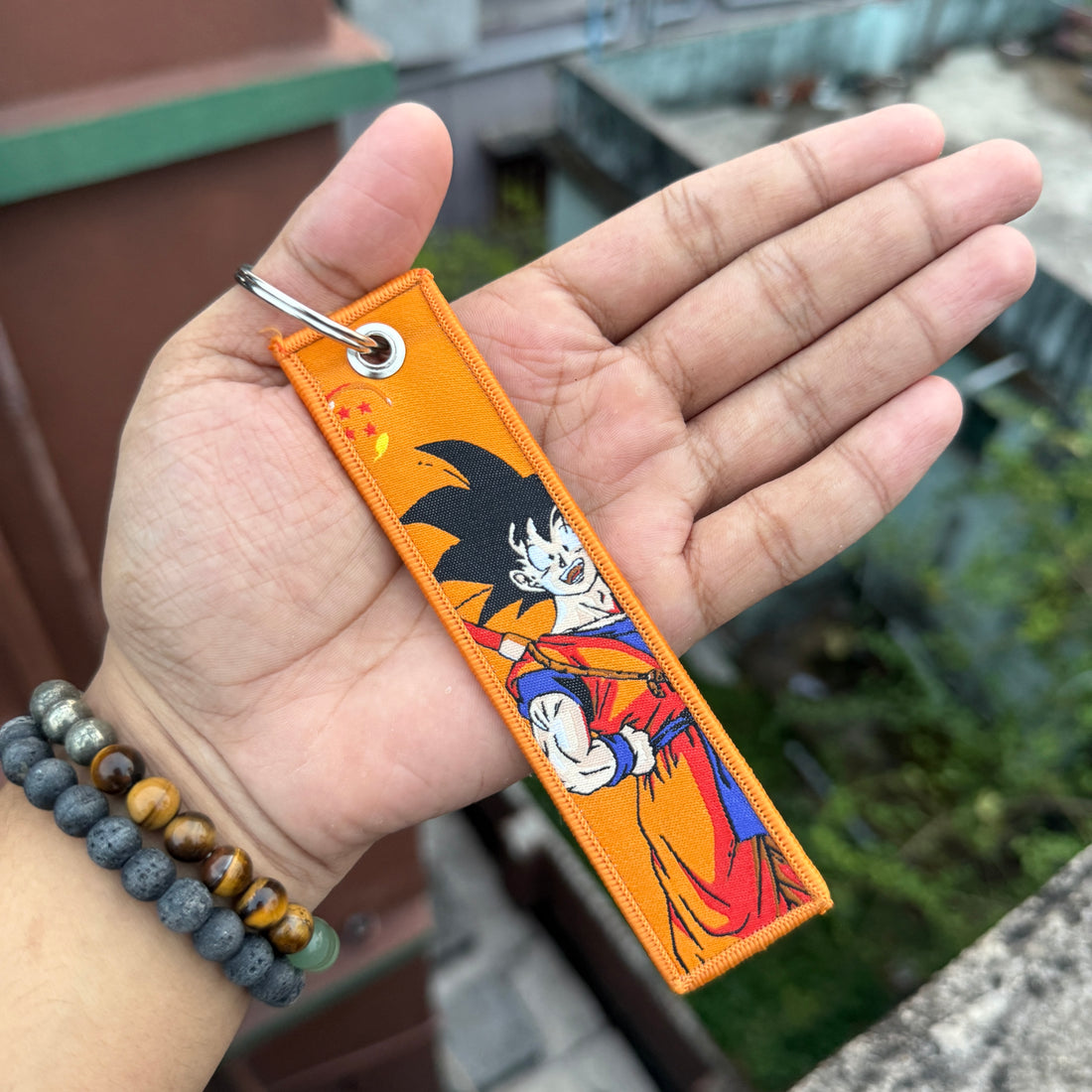 Dragon Ball Z Super Saiyan Goku Embroidered Fabric Keychain || Premium Anime Bag Tag & Keyring || DRAGON BALL Z